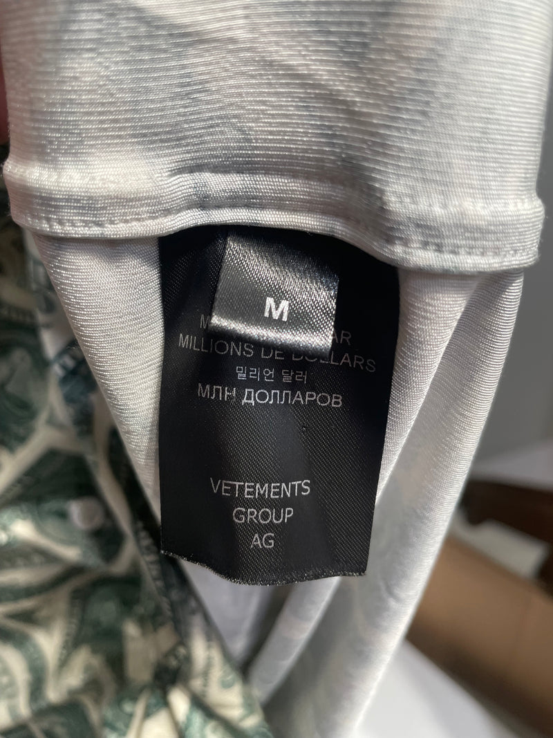 VETEMENTS/LS Shirt/M/Rayon/GRN/All Over Print/MILLION DOLLAR