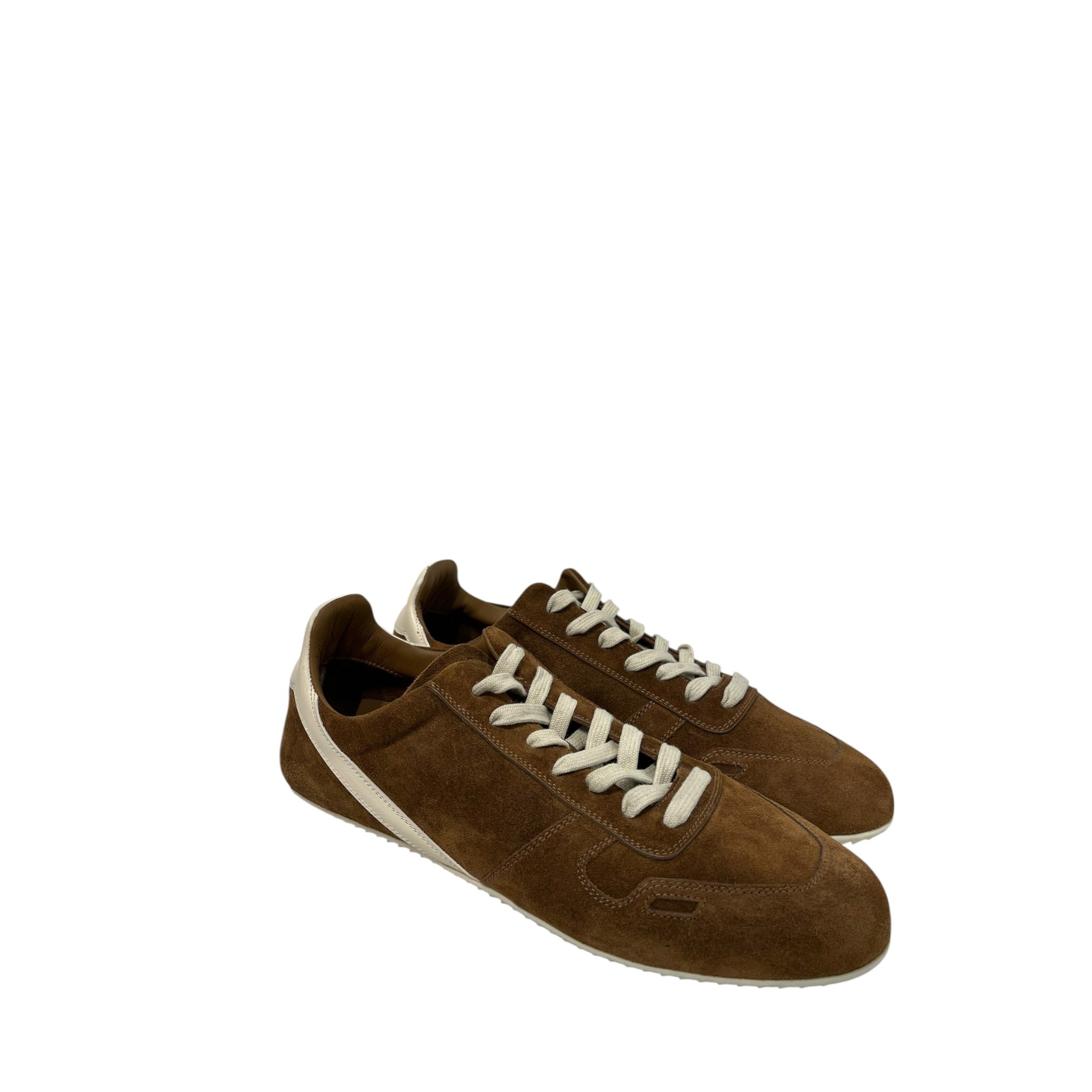 Rick Owens/Low-Sneakers/EU 41/Suede/CML/minimal sneaker white trim view 6