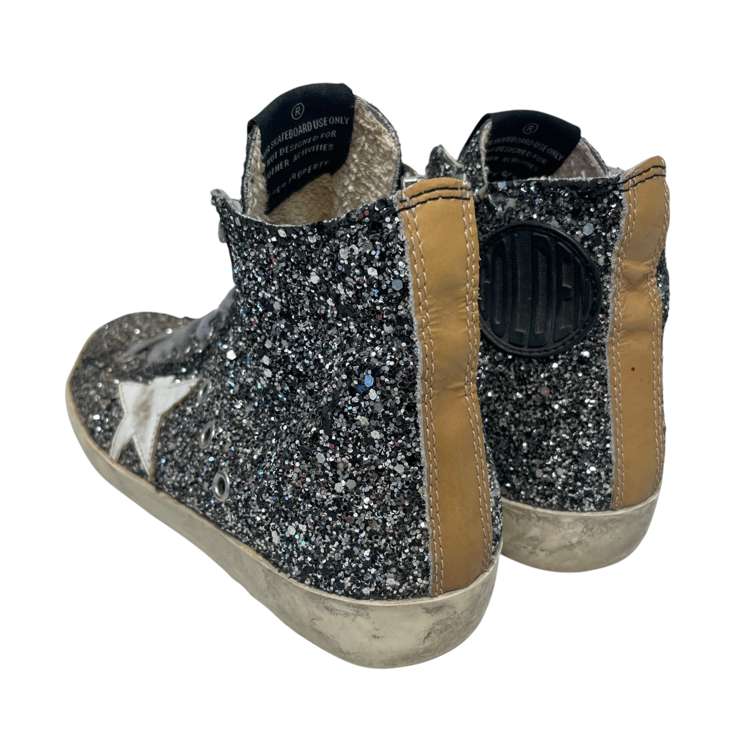 GOLDEN GOOSE/Hi-Sneakers/EU 37/Iridescent/Leather/SLV/Glitter High-Top Francy view 2
