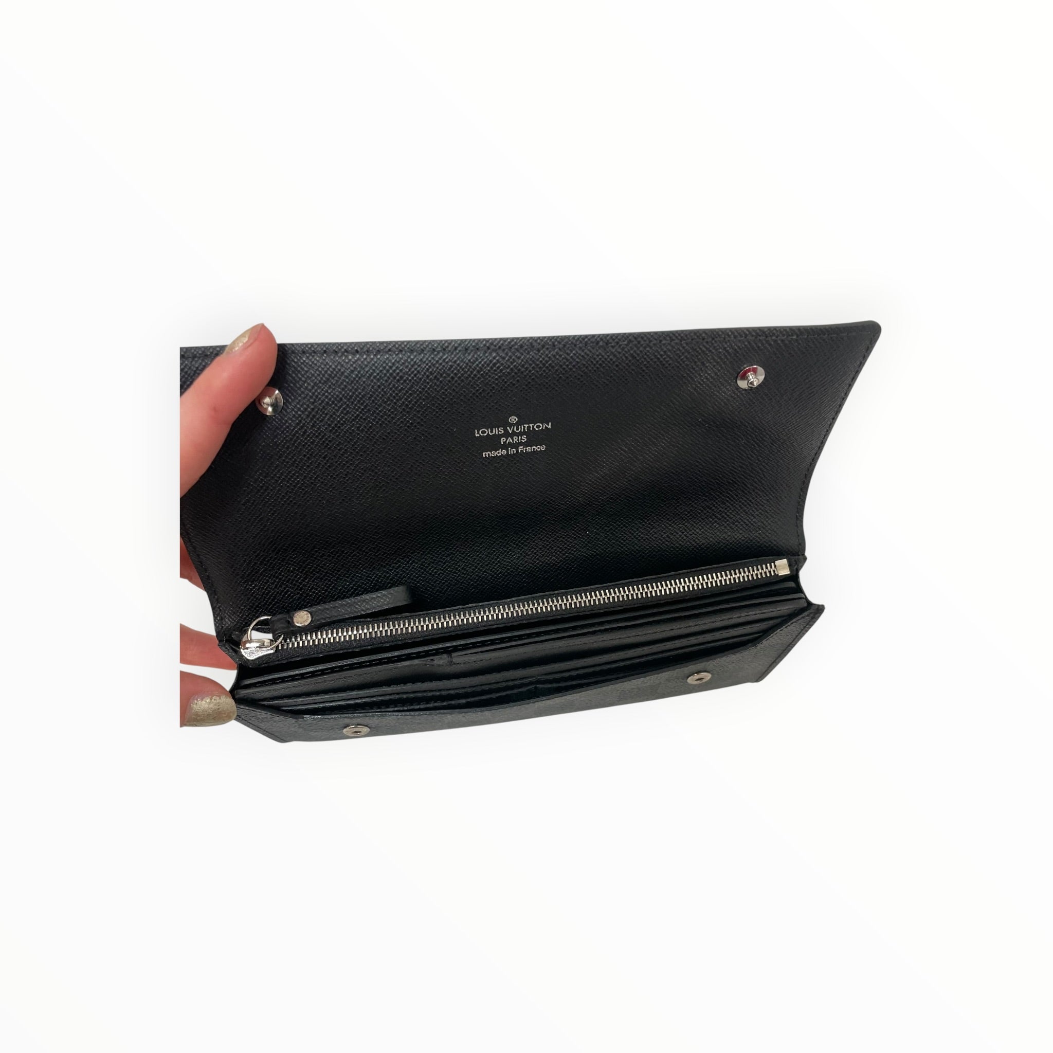 LOUIS VUITTON/Long Wallet/Monogram/Leather/BLK/M's/modular damier long flap walle view 4