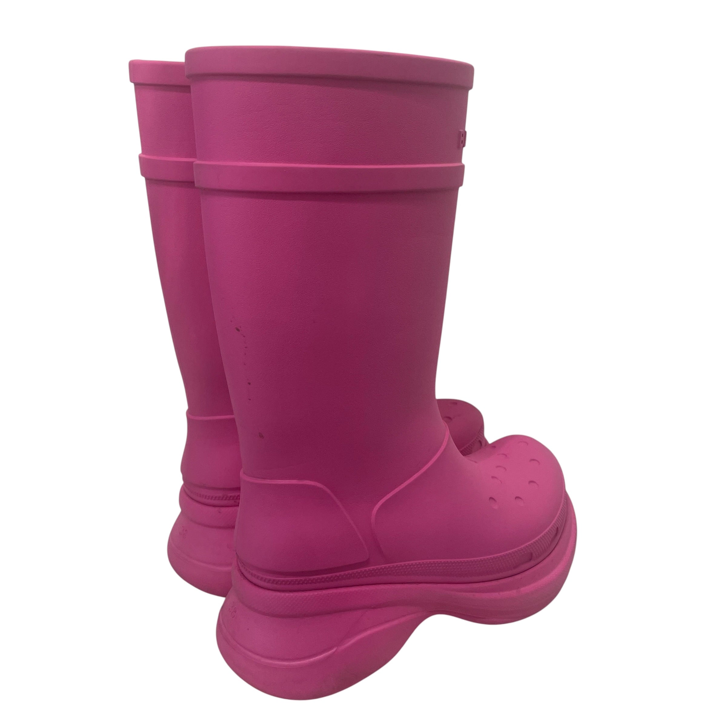 BALENCIAGA/Rain Boots/EU 38/PNK/CROC BOOTS view 4