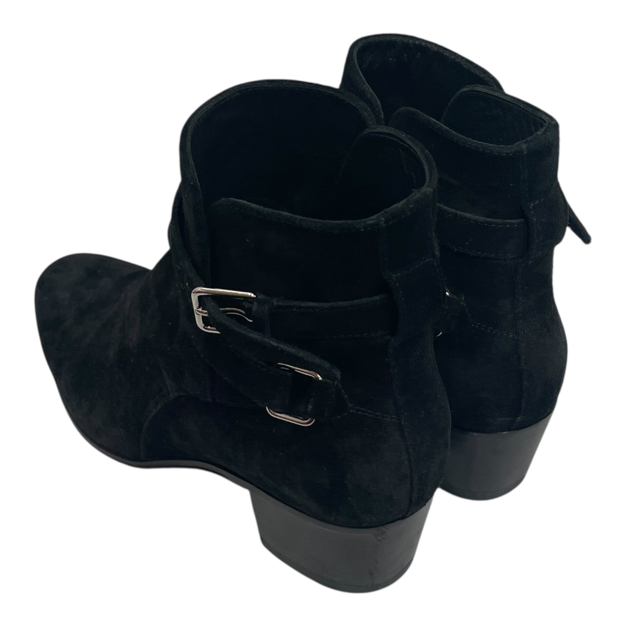 SAINT LAURENT/Ankle Boots/EU 36/Suede/BLK/SINGLE BUCKLE HEEL BOOT view 2