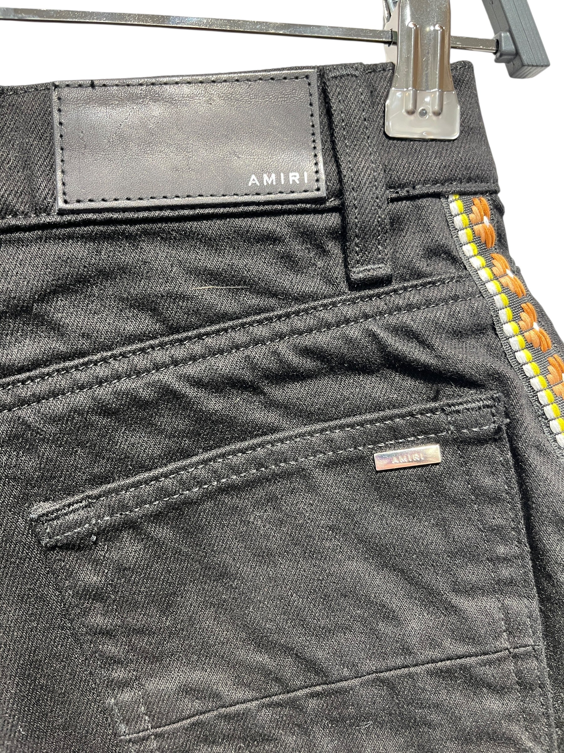 AMIRI/Shorts/25/Cotton/BLK/Button Fly/4 button shorts w/ tribal stri view 5