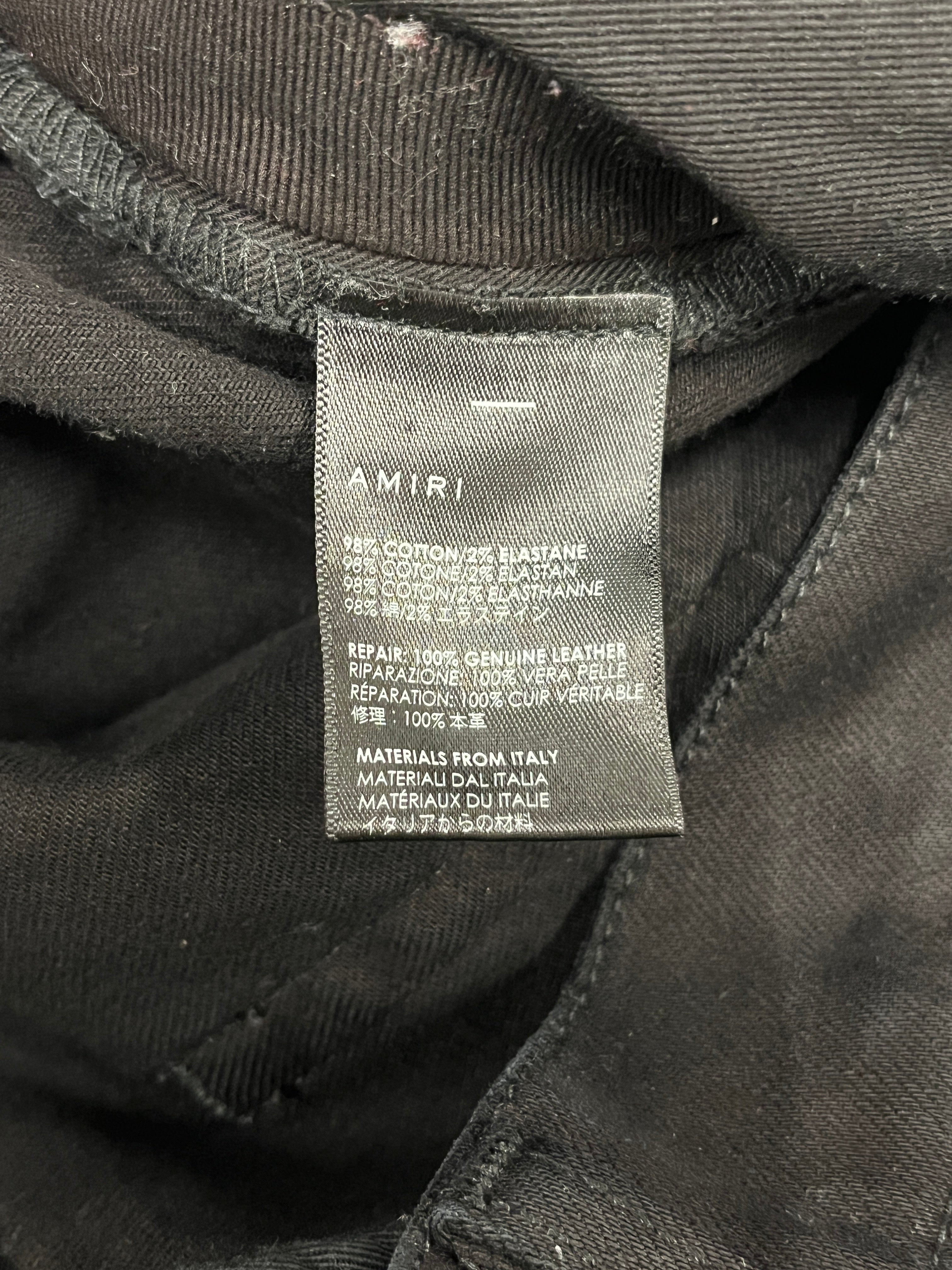 AMIRI/Skinny Pants/34/Cotton/BLK/Distressed/MX1 Leather Patches view 4