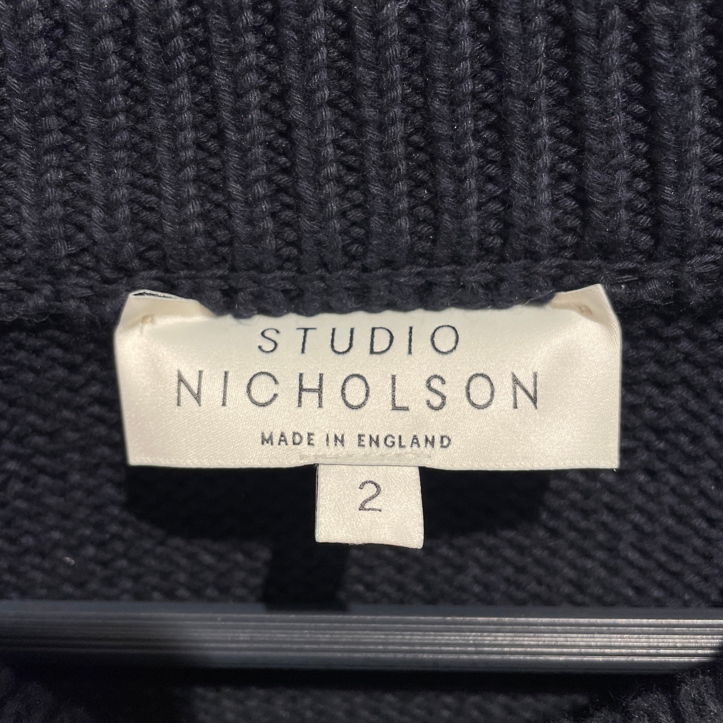 STUDIO NICHOLSON/Heavy Sweater/2/Cotton/NVY/Oversized Rib Sweater view 3