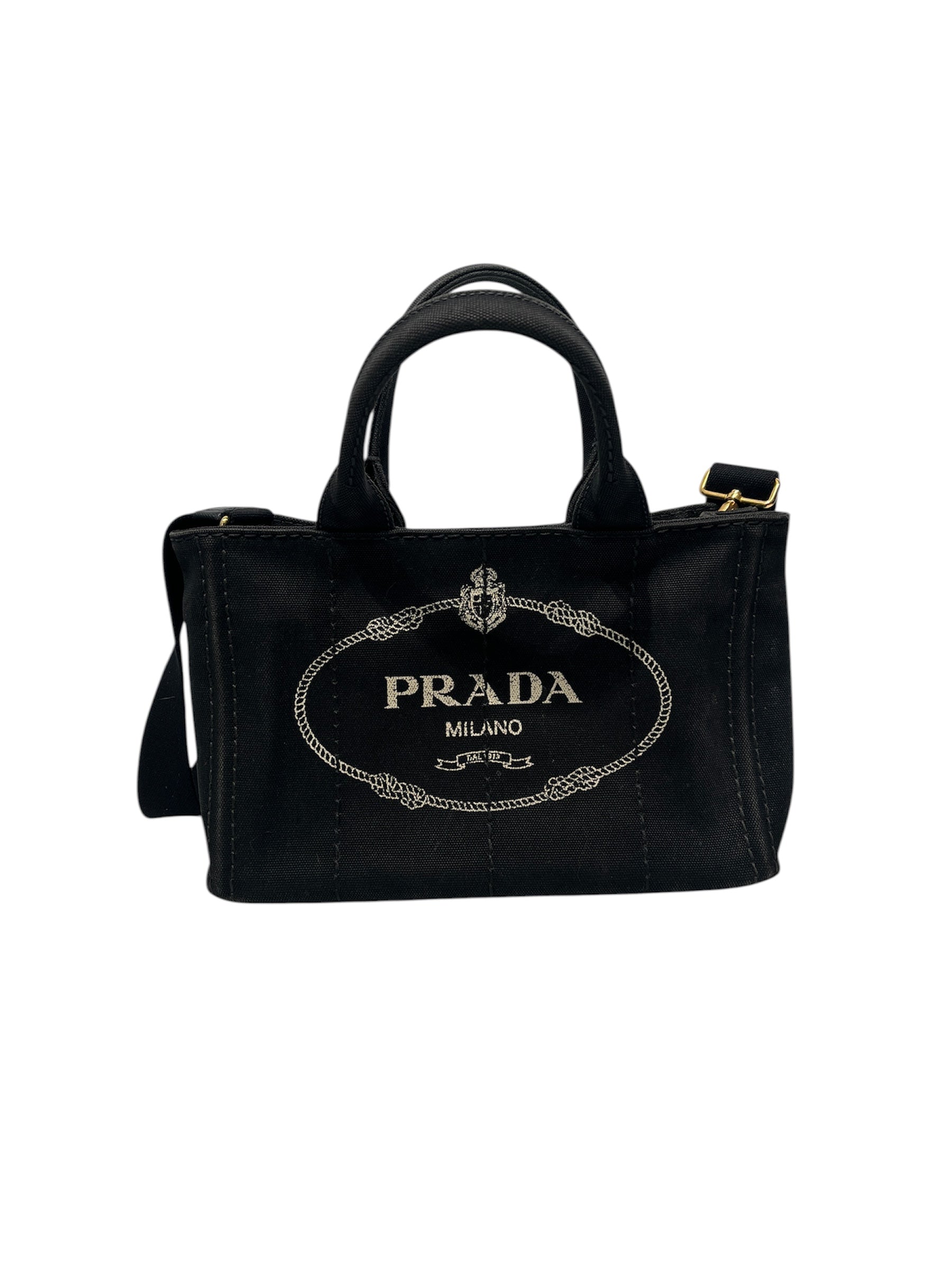 PRADA/Tote Bag/Monogram/BLK/PRADA CANAPA TOTE view 1