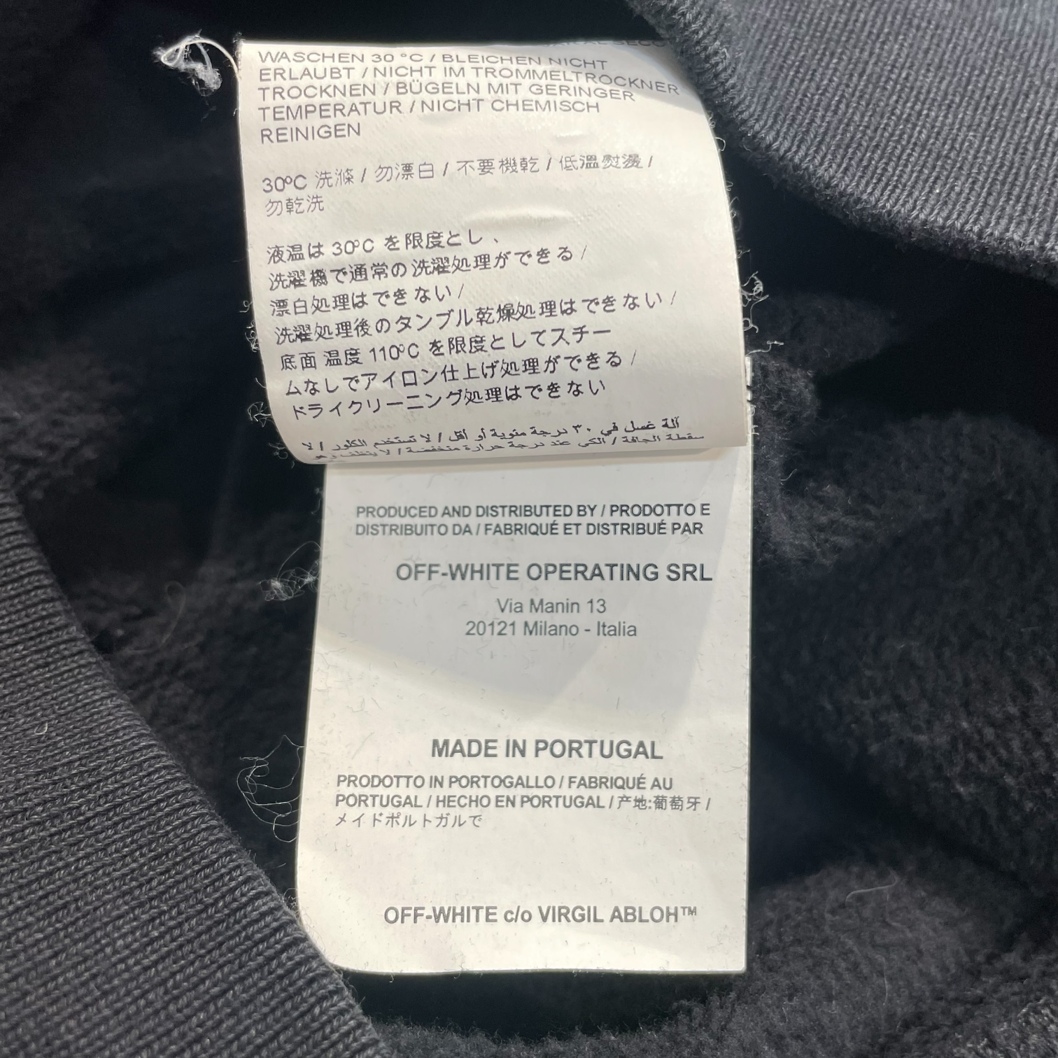 OFF-WHITE/Sweatshirt/XXS/Cotton/BLK/High Neck/SSENSE Exclusive 3D Diagonal view 4