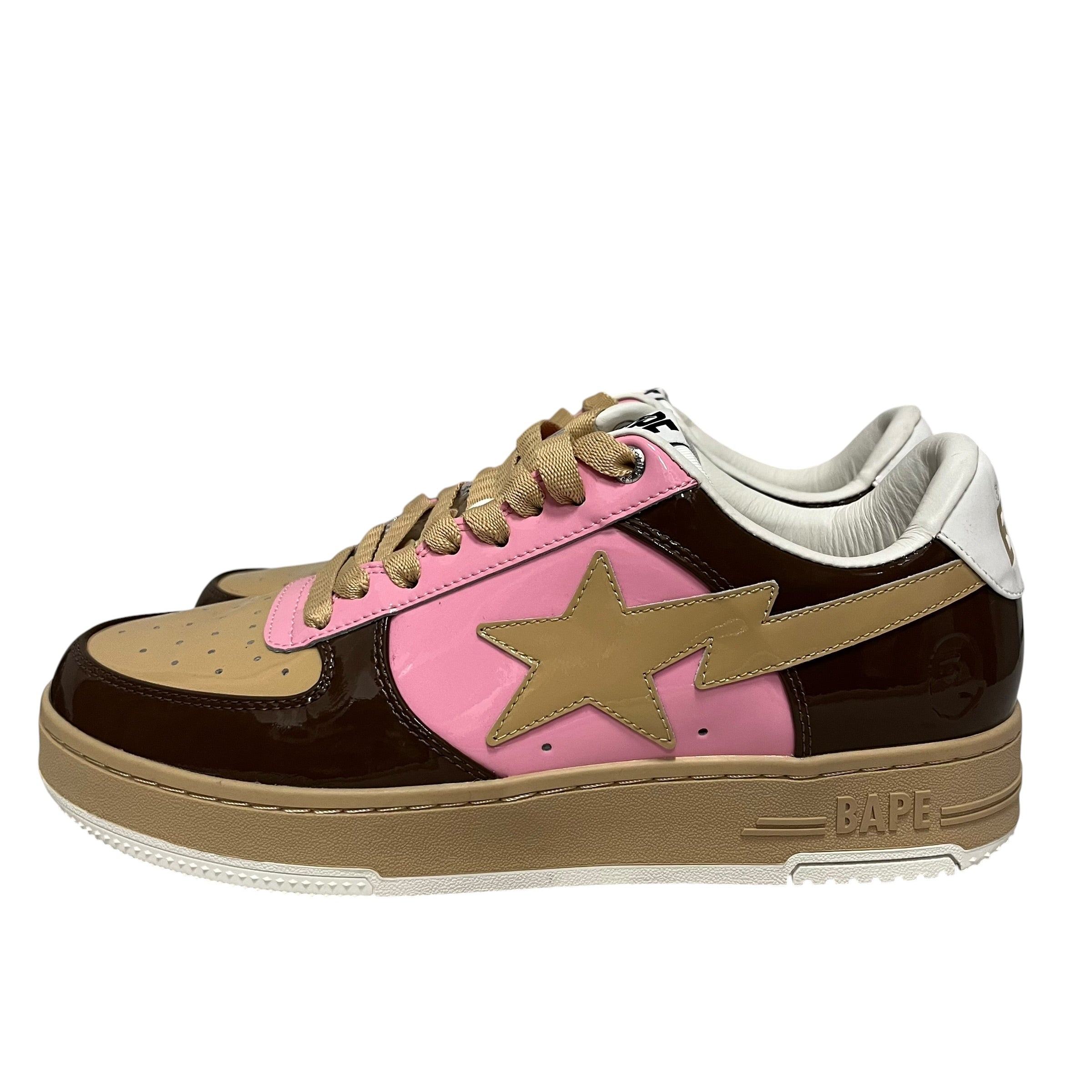 BAPE STA!/Low-Sneakers/US 10/Nylon/MLT/bapesta pink beige brwn shoes view 3