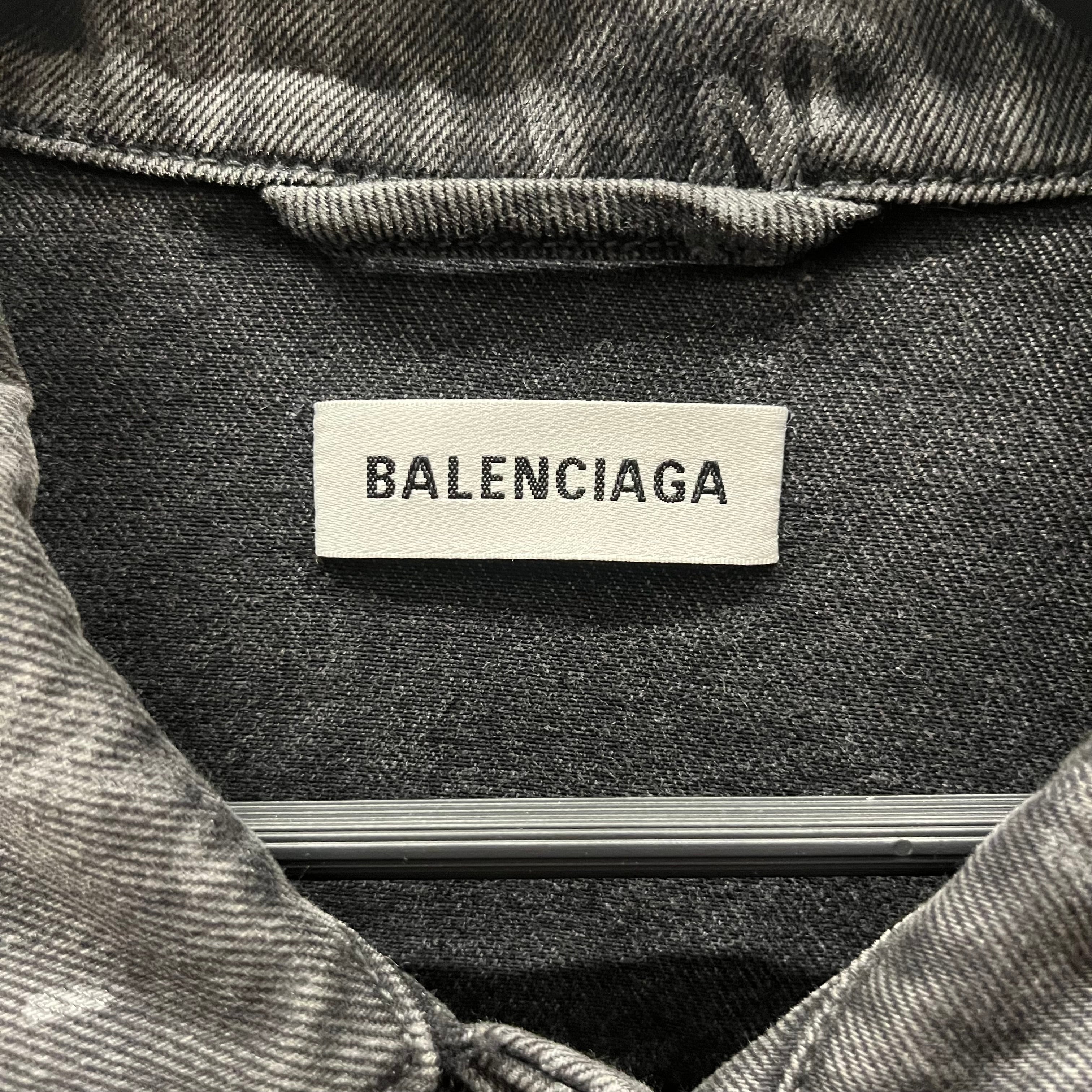 BALENCIAGA/Denim Jkt/40/Cotton/BLK/ALL OVER LOGO view 3