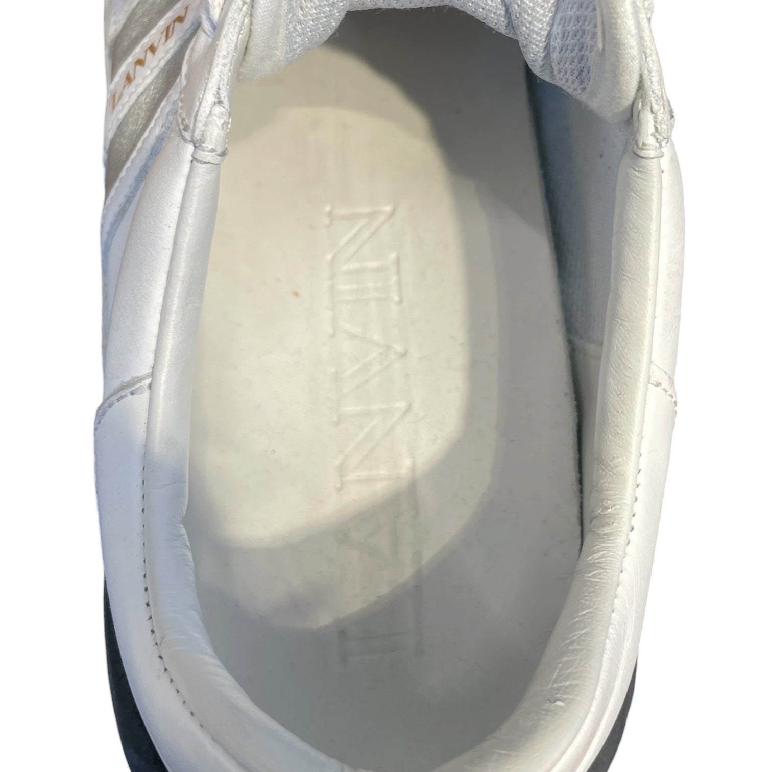 LANVIN/Low-Sneakers/EU 40/Cotton/WHT/suede/gld emblem tongue/gry st view 3