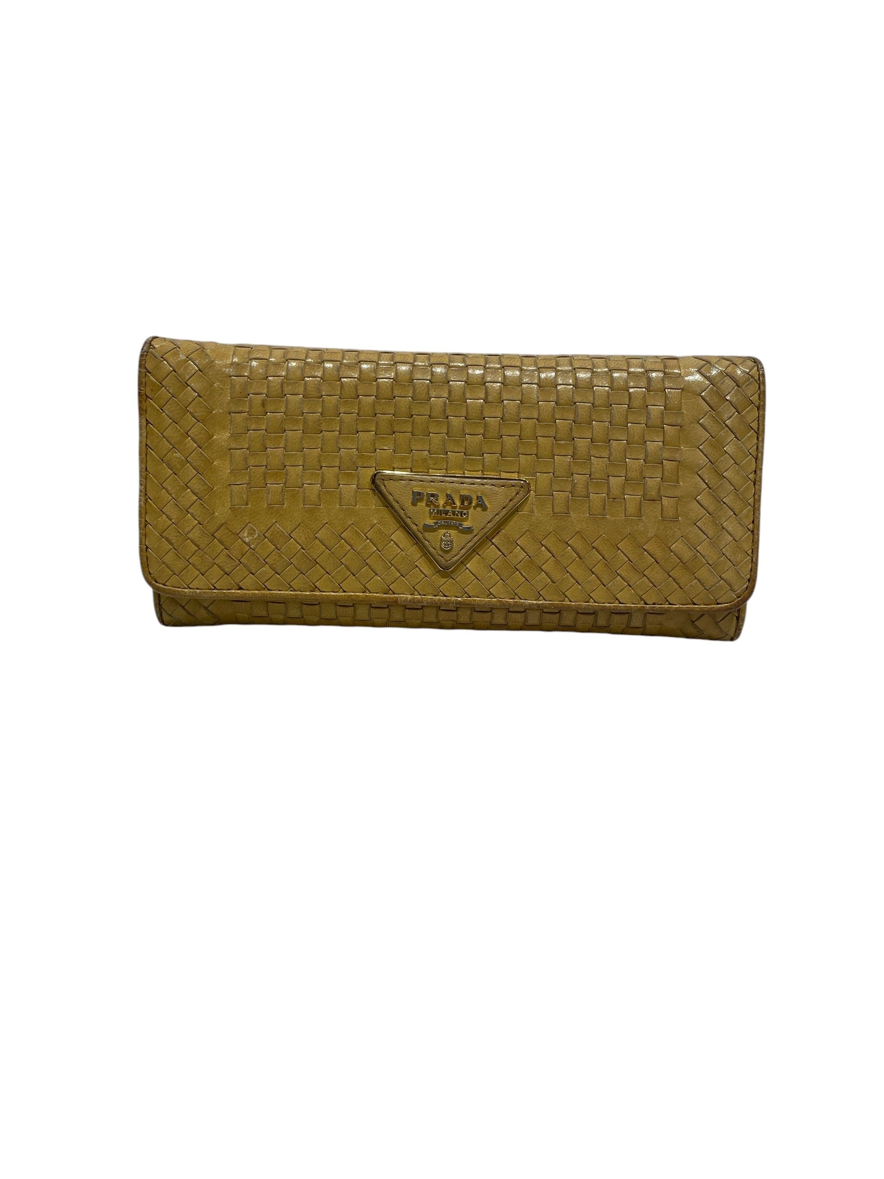 PRADA/Long Wallet/Leather/YEL/L's/Madras Continental Wallet view 1