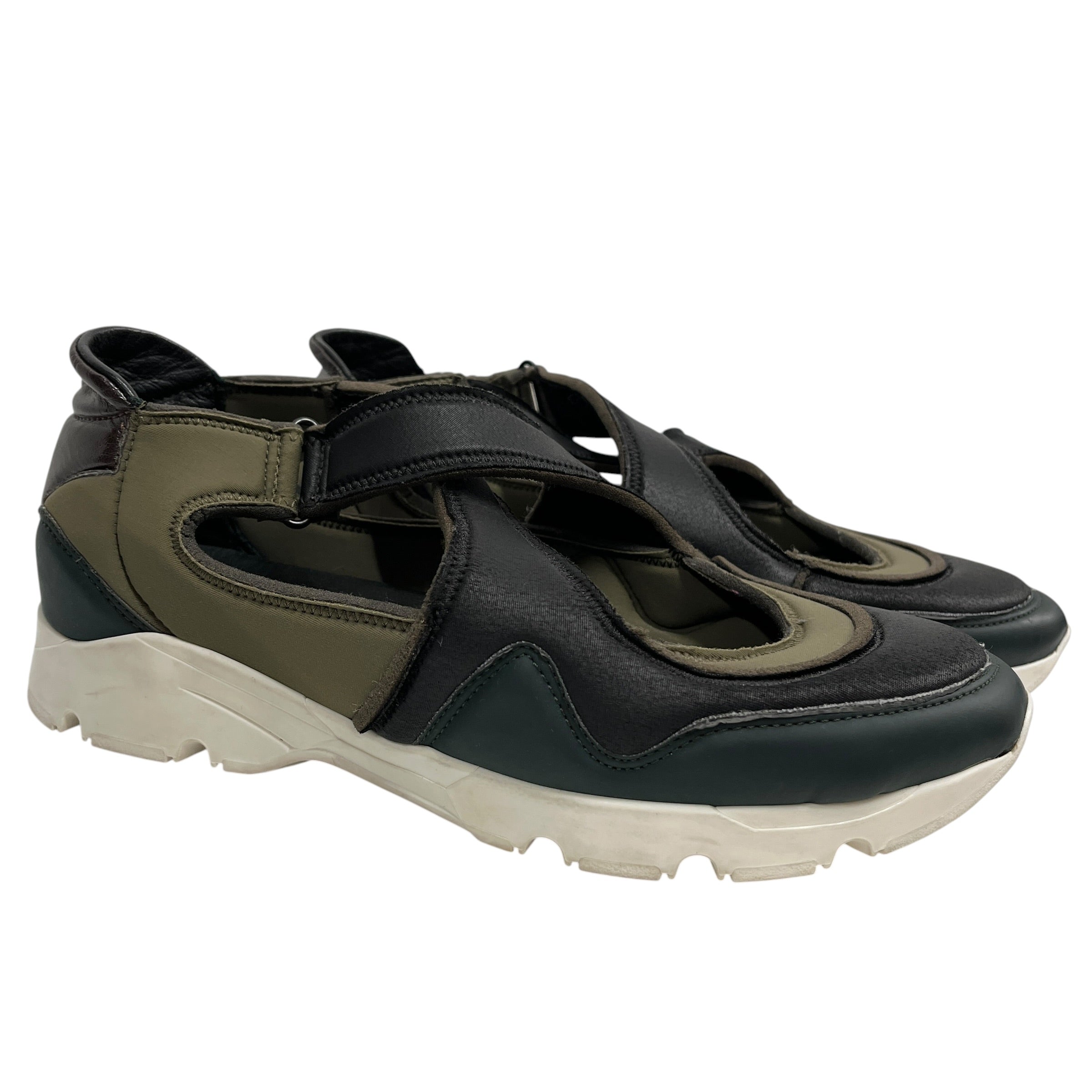 MM6/Maison Margiela/Sandals/EU 39/Polyester/GRN/GRN + BLK STRAP SANDAL view 1