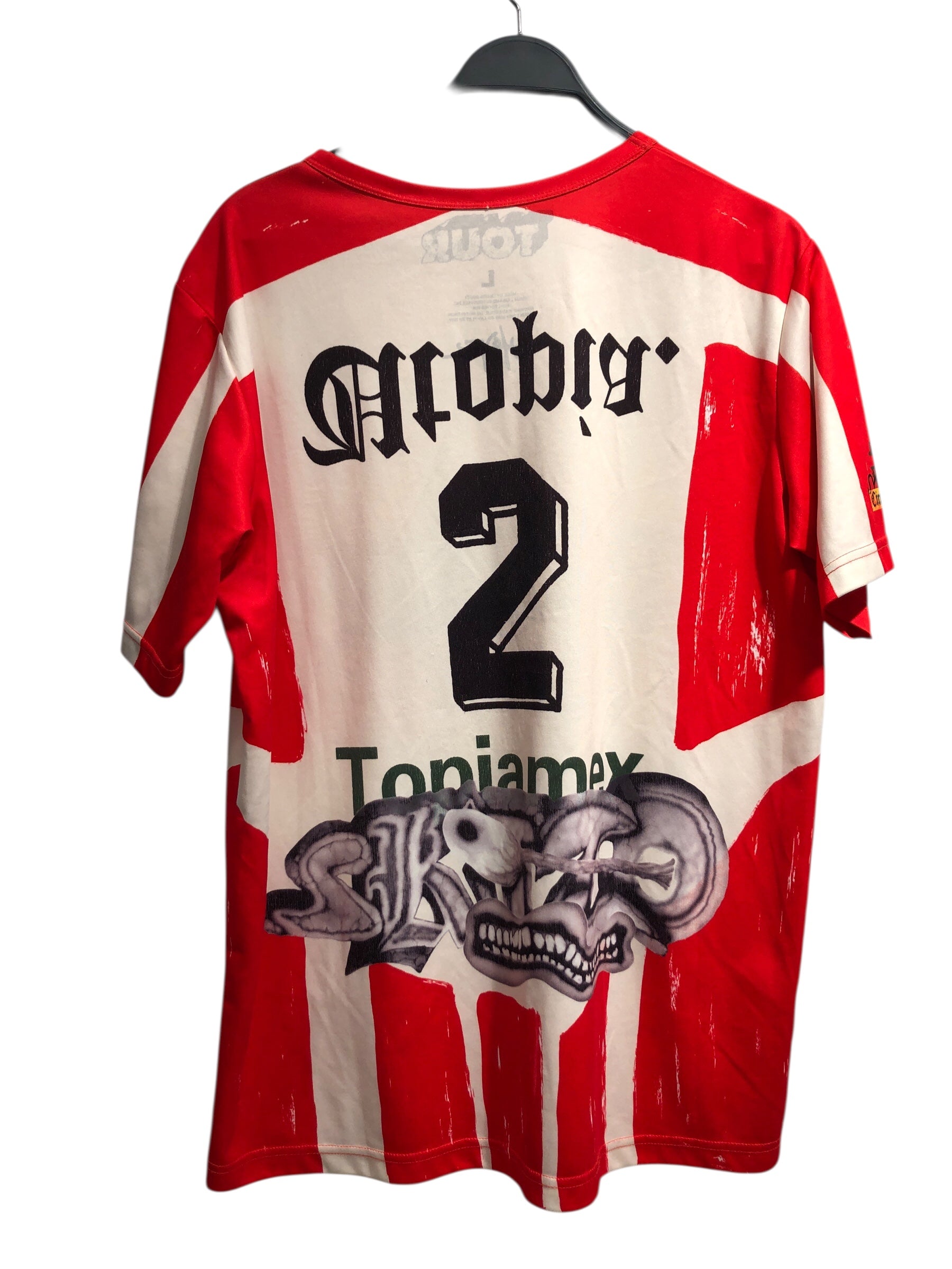 TRAVIS SCOTT/T-Shirt/L/Polyester/RED/Stripe/UTOPIA MEXICO SOCCER JERSEY view 2
