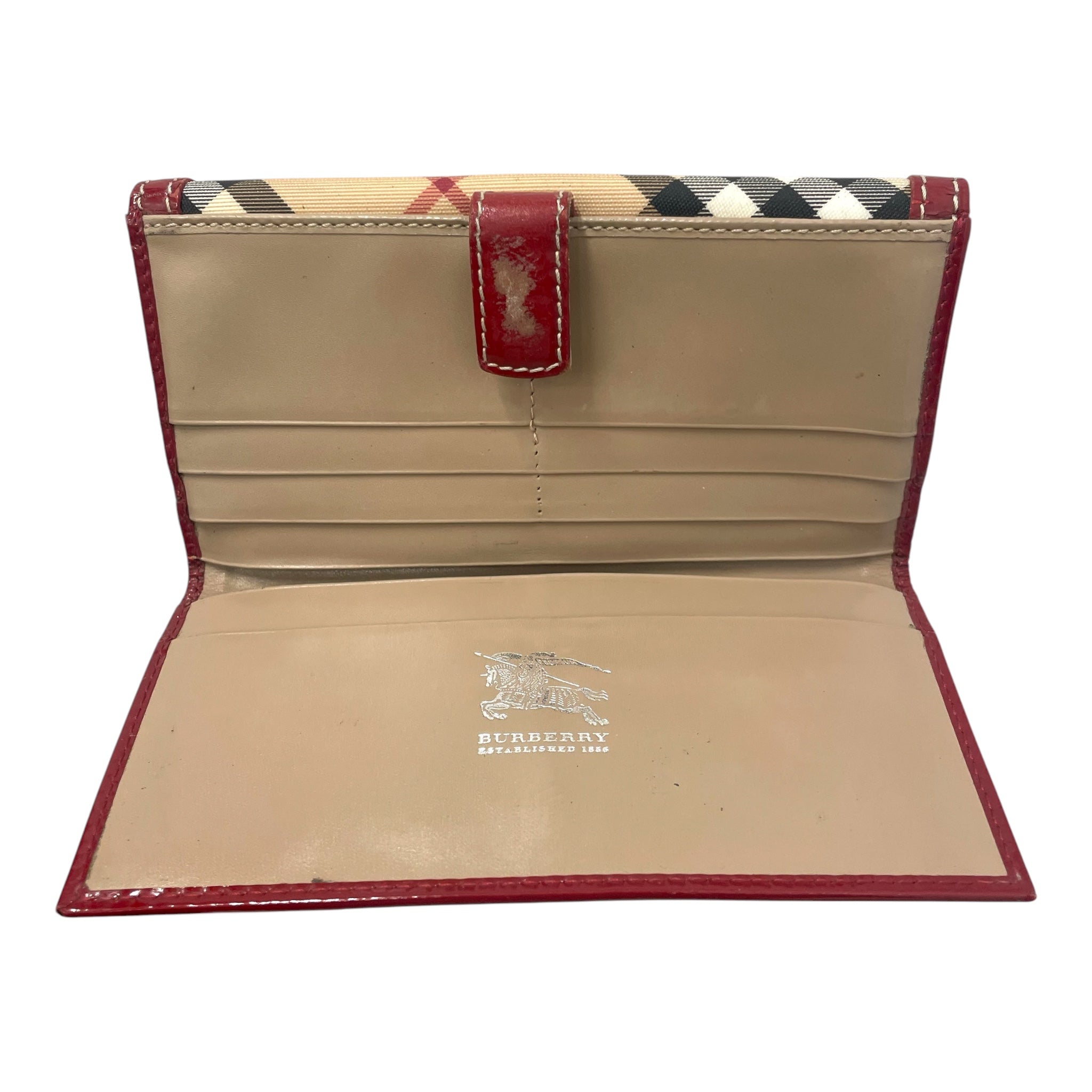BURBERRY/Long Wallet/Plaid/Nylon/KHK/RED LTHR-STIR UP HARNESS view 3