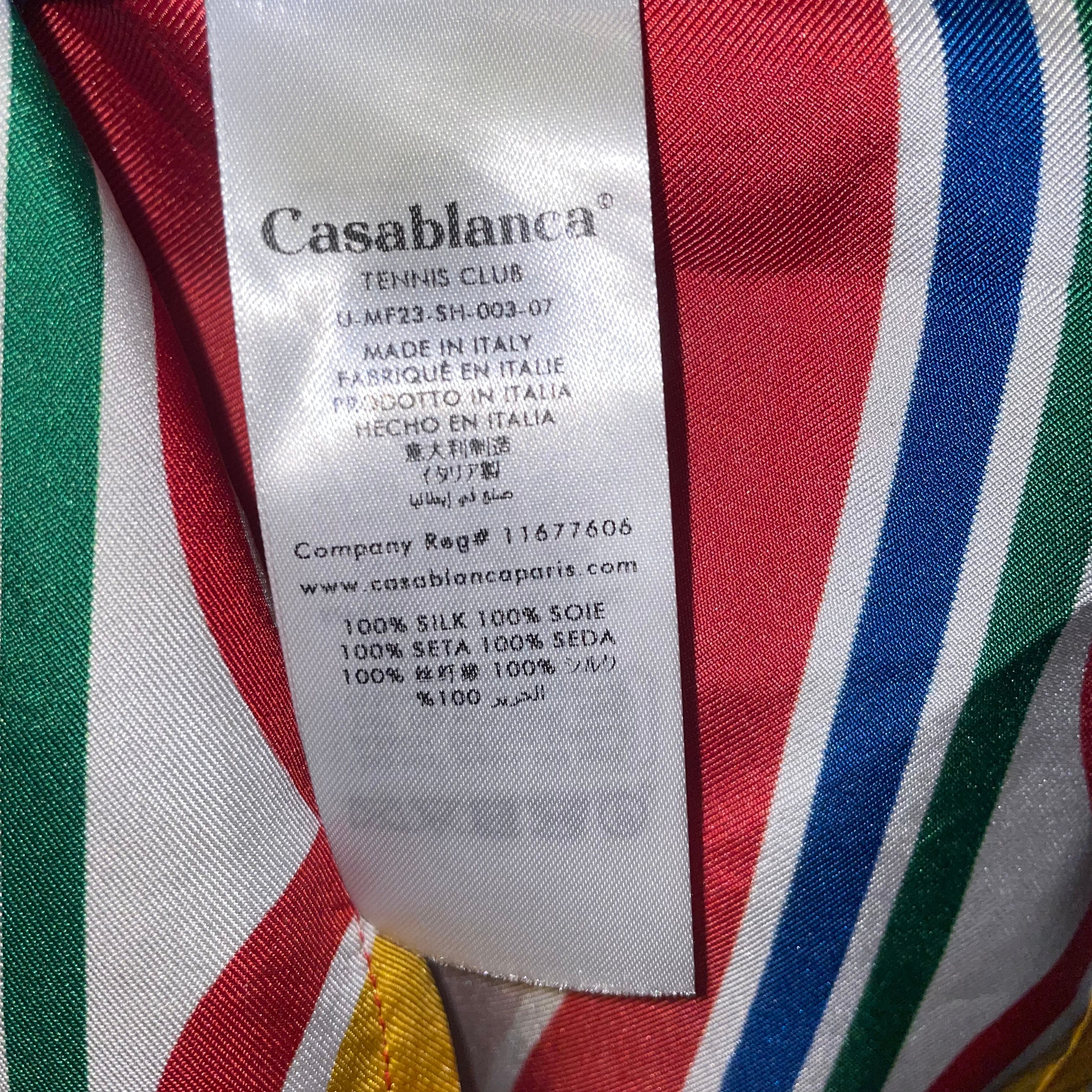 CASABLANCA/SS Shirt/XL/Silk/MLT/All Over Print/rainbow colors peace bird view 4