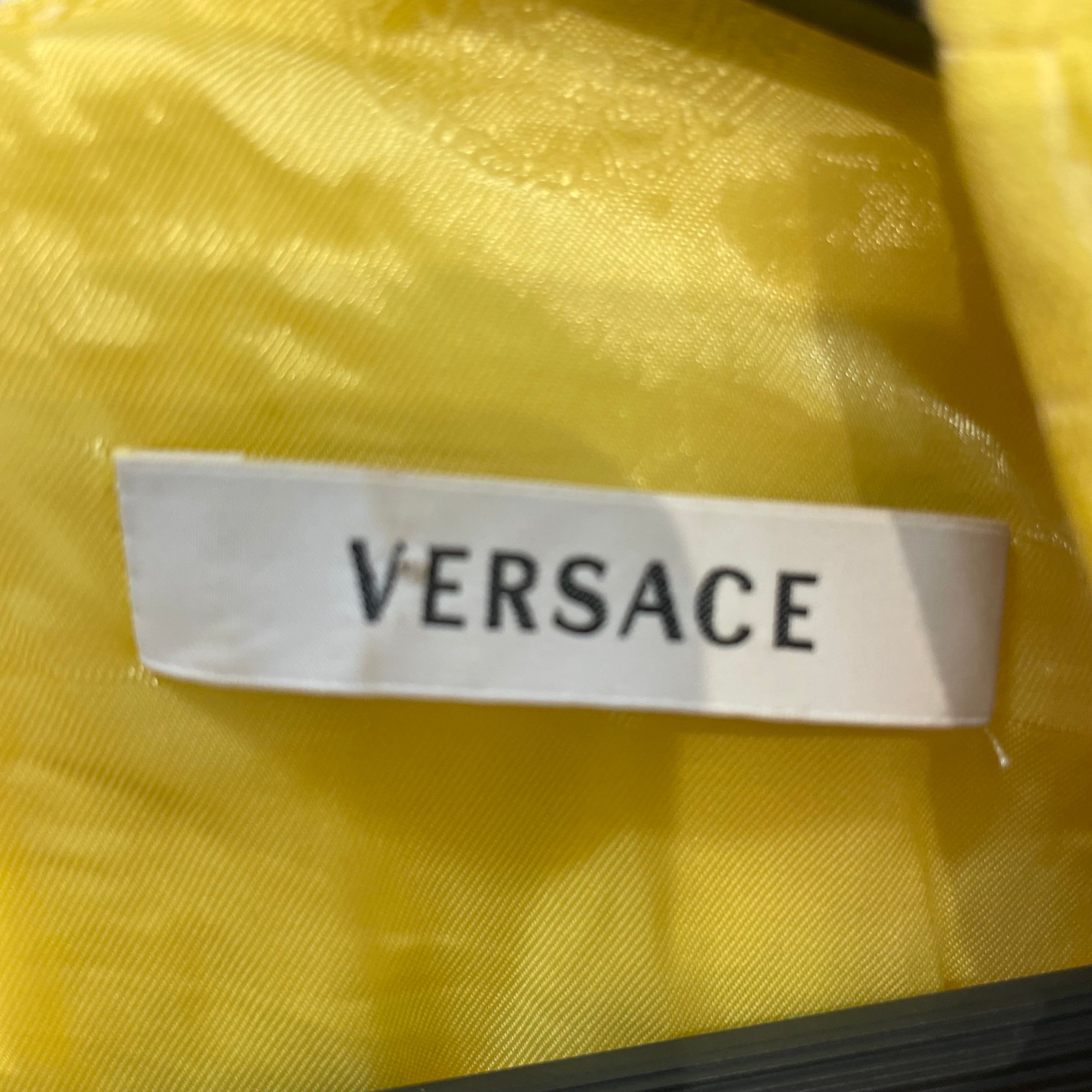 VERSACE/SS Dress/42/Animal Pattern/Cotton/YEL/Midi Length/2009 Croc Jacquard Sheath view 3