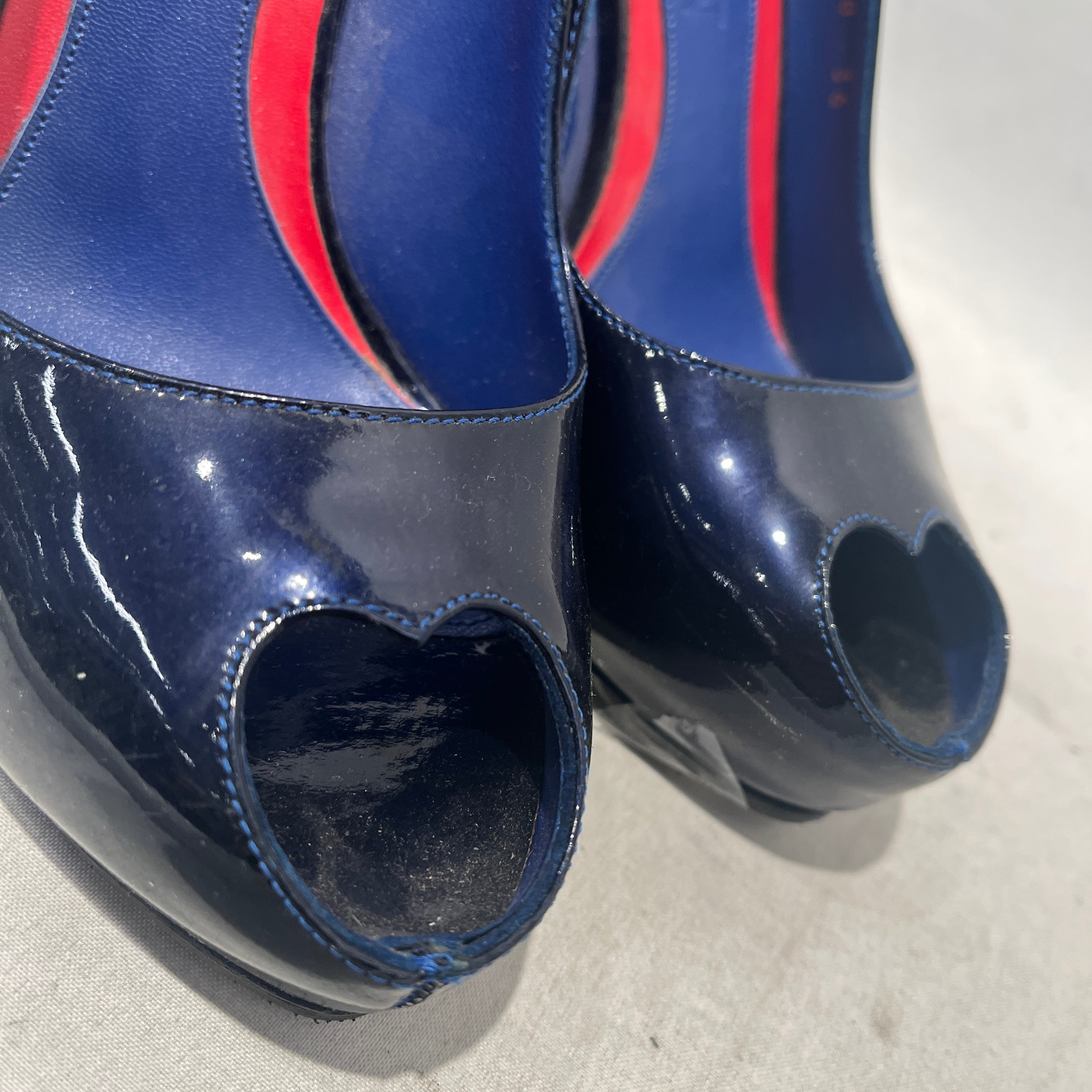 McQ Alexander McQueen/Heels/EU 36/Leather/BLU/Patent/heart peep toe platform view 3