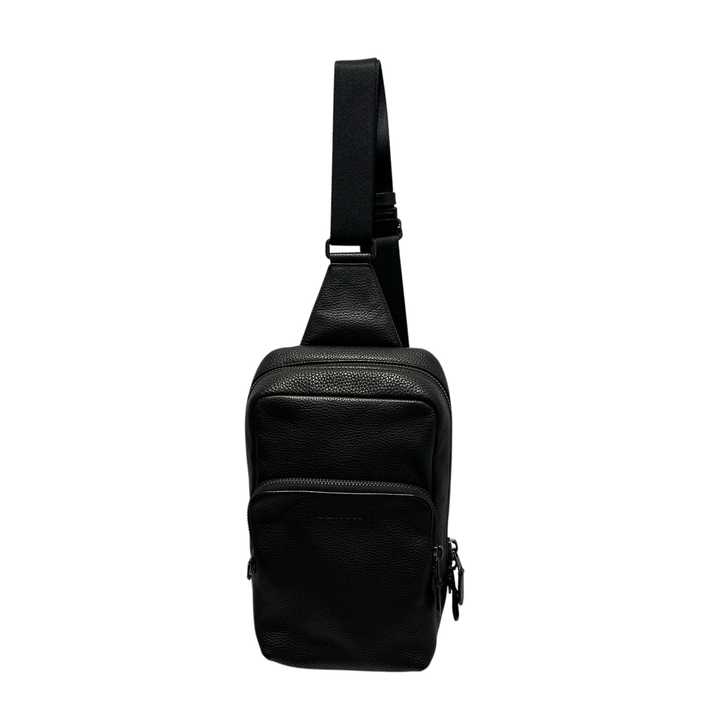 COACH/Fanny Pack/Leather/BLK/GOTHAM sling pack view 1