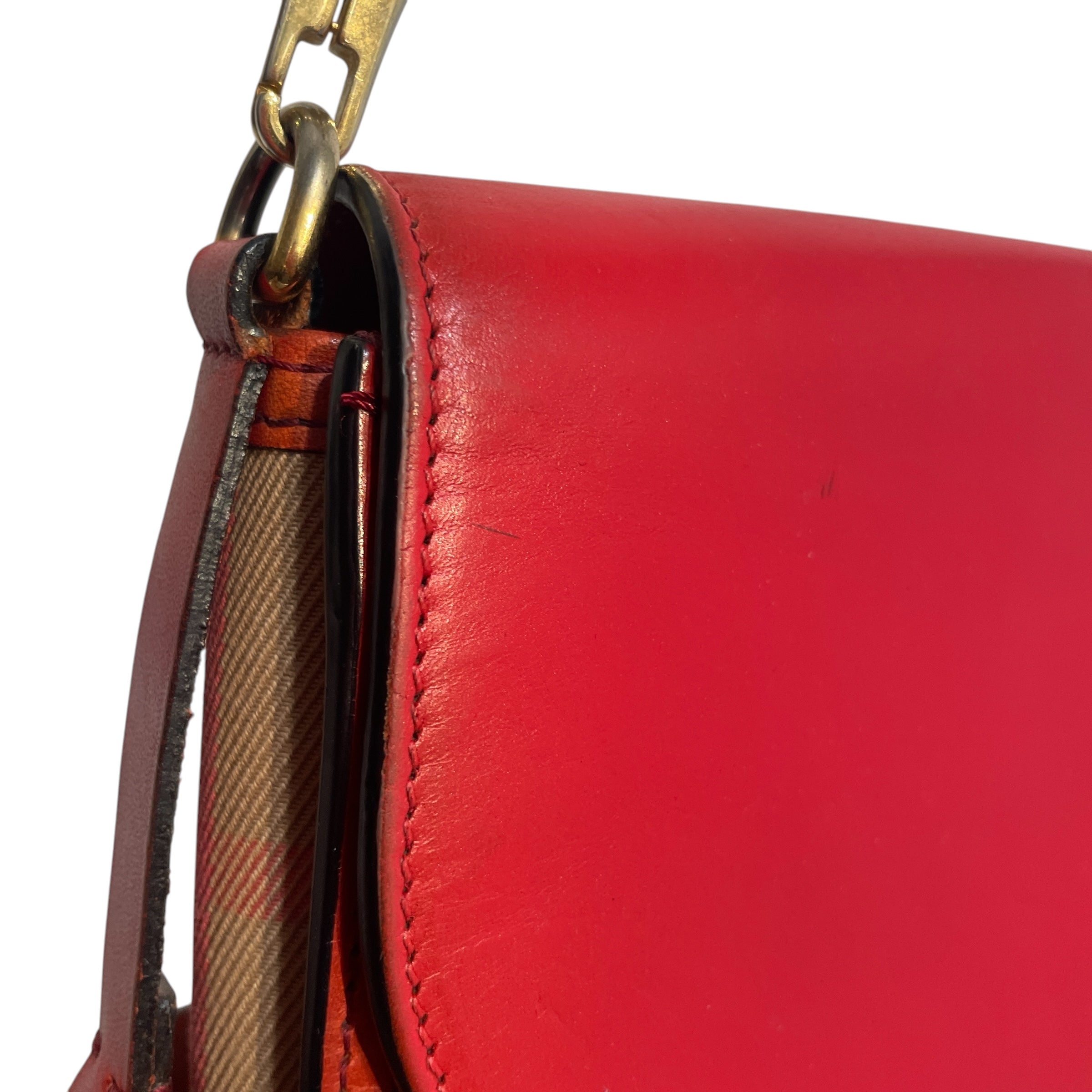 BURBERRY/Cross Body Bag/Leather/RED/Abbott House Check view 7