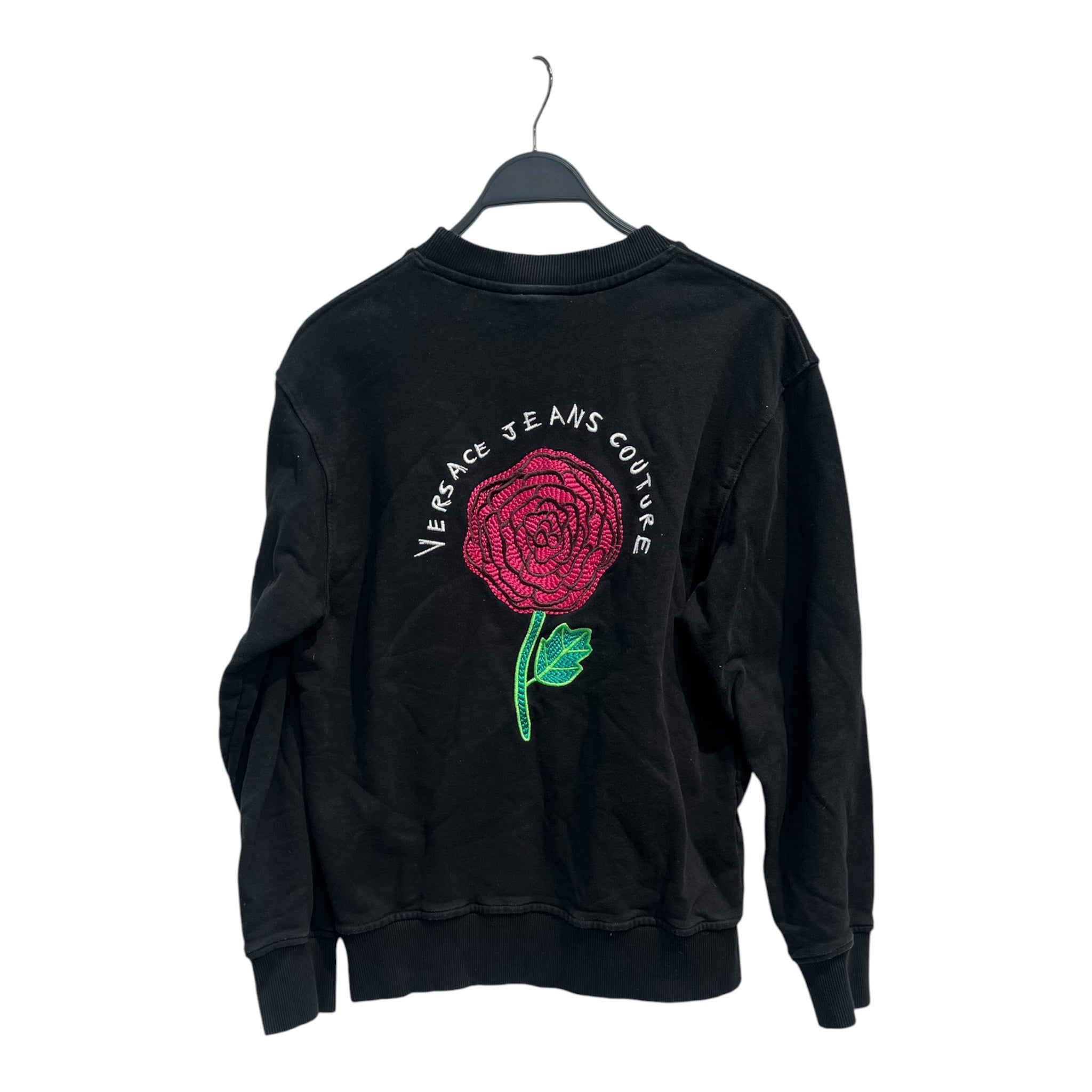 VERSACE JEANS COUTURE/Sweatshirt/L/Cotton/BLK/BROIDERED ROSE view 2