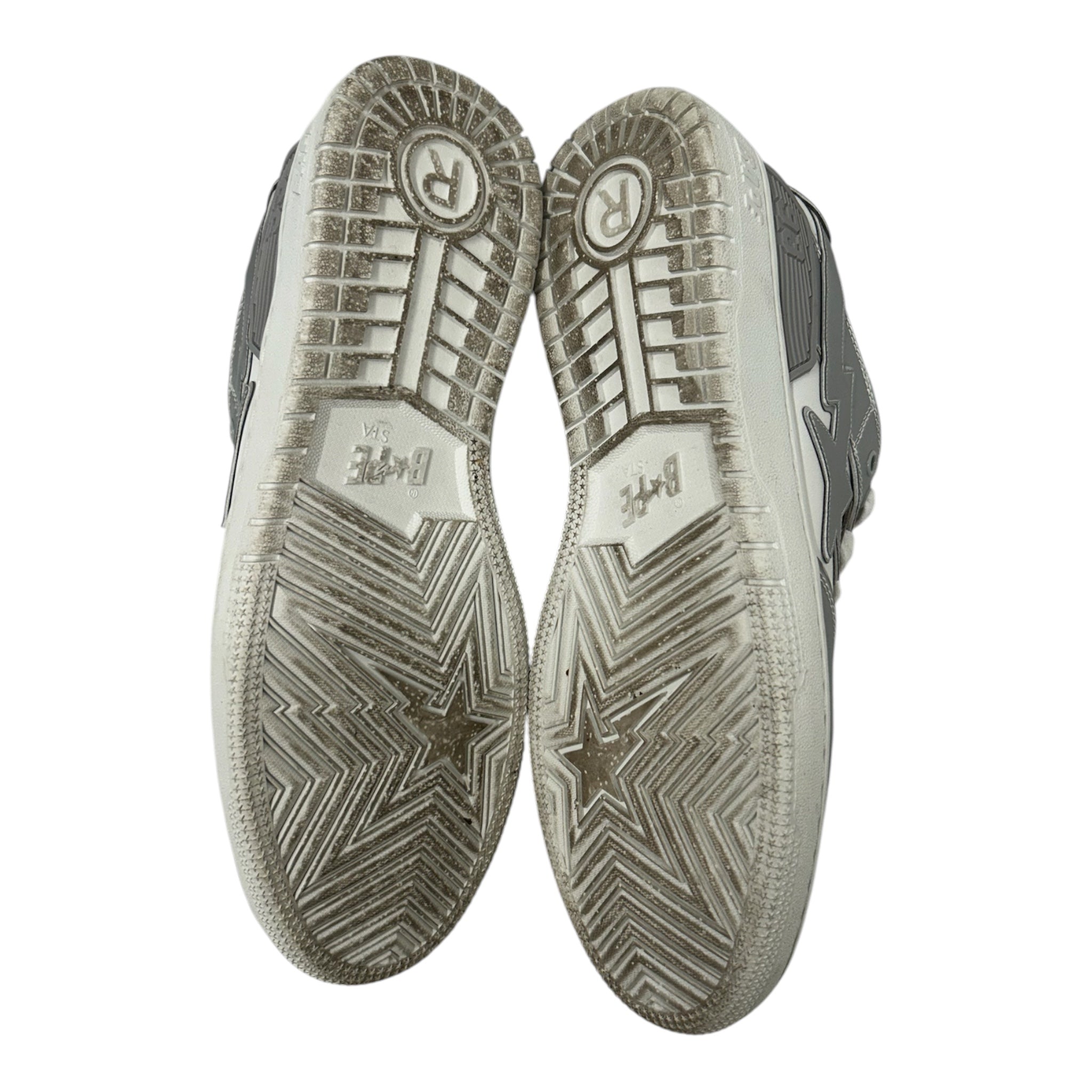 BAPE STA!/Low-Sneakers/US 9.5/Leather/WHT/SK8STA! WHT/SLV view 4