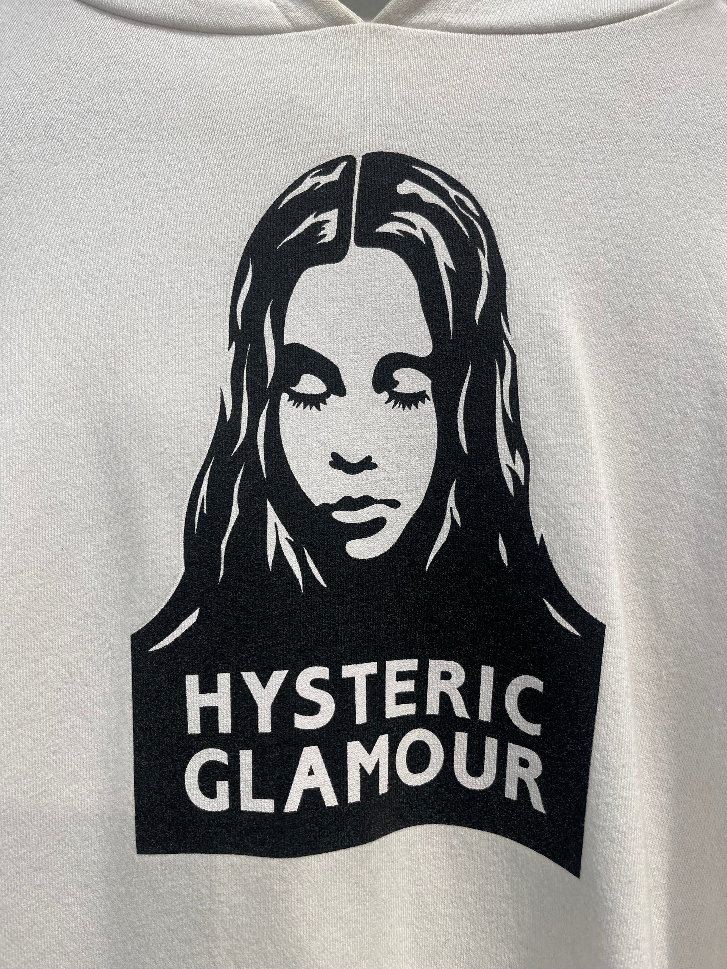 HYSTERIC GLAMOUR/X-girl/Hoodie/L/Cotton/WHT/BLACK FEMALE OUTLINE view 5