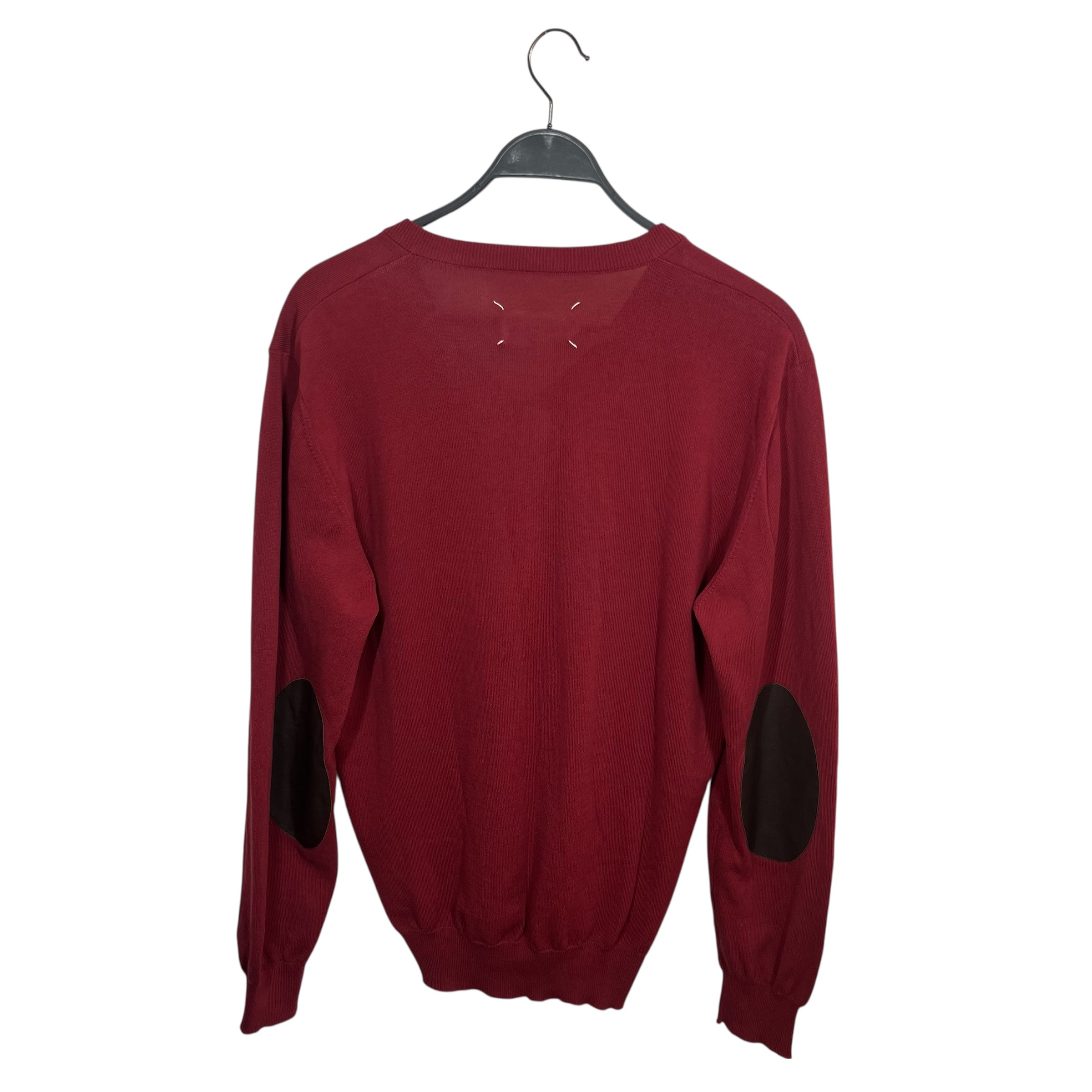 Maison Margiela/Sweater/XL/Cotton/BRD/ELBOW PATCH V NECK SWEATER view 2