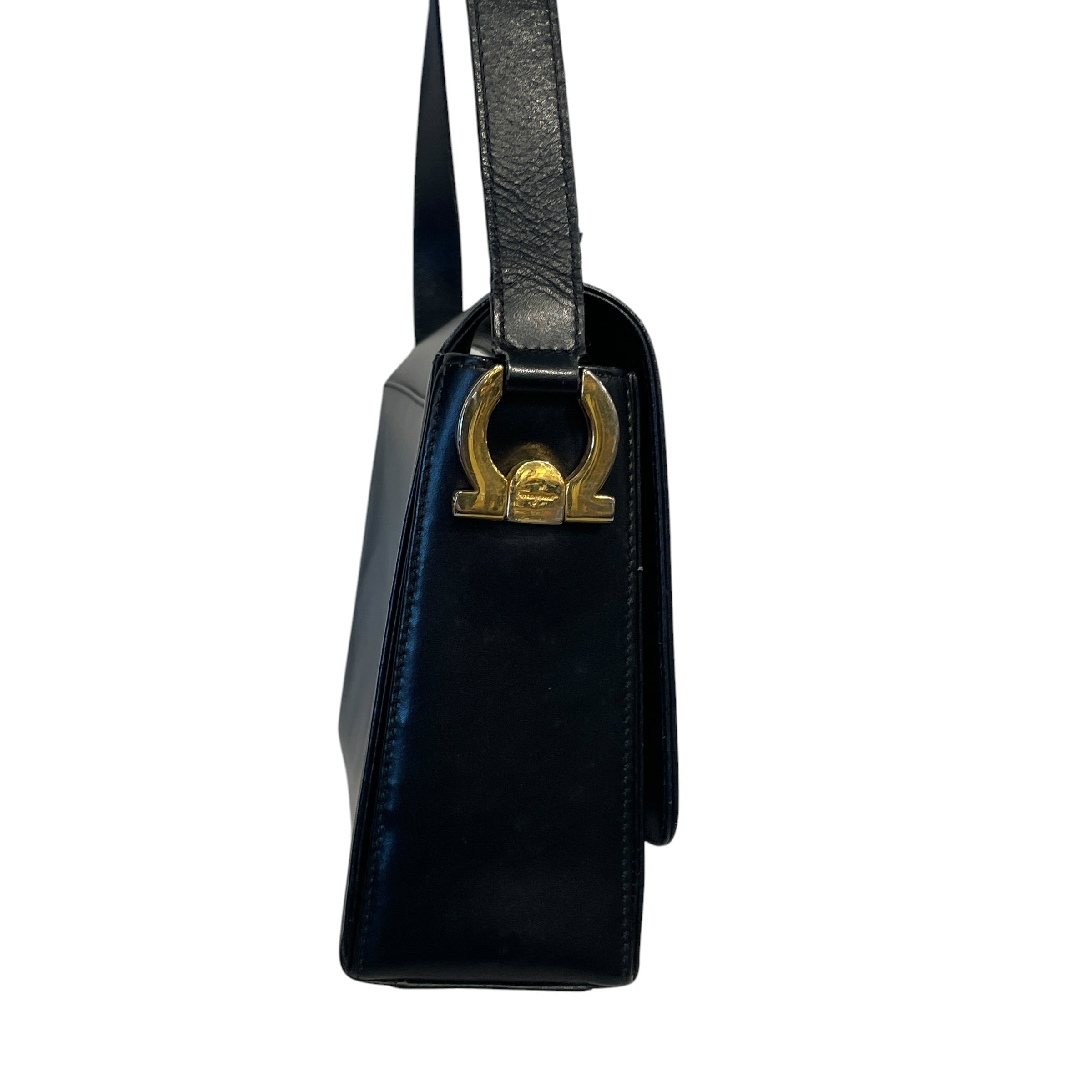 Salvatore Ferragamo/Bag/Leather/BLK/GANCINI GOLD HARDWARE view 2