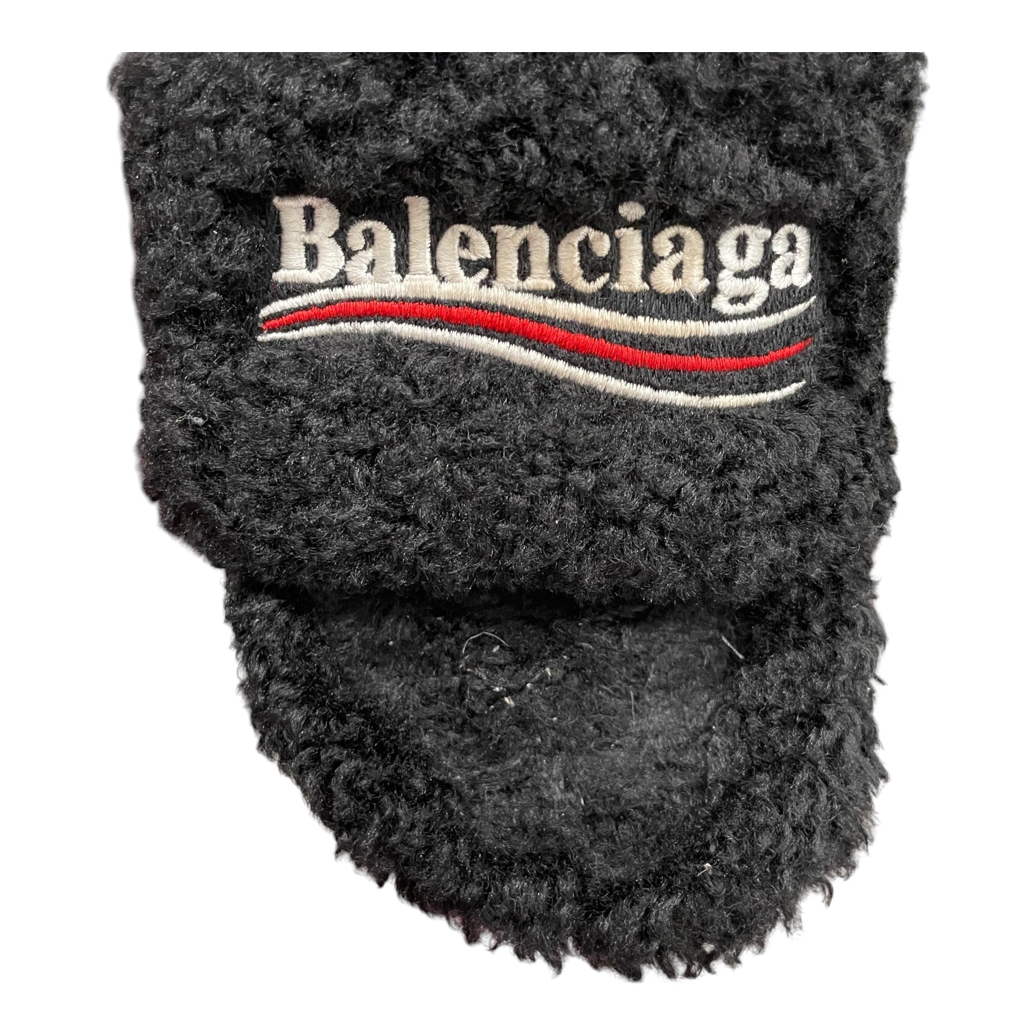 BALENCIAGA/Heels/EU 38.5/Fake Fur/BLK/WHITE RED LOGO view 5