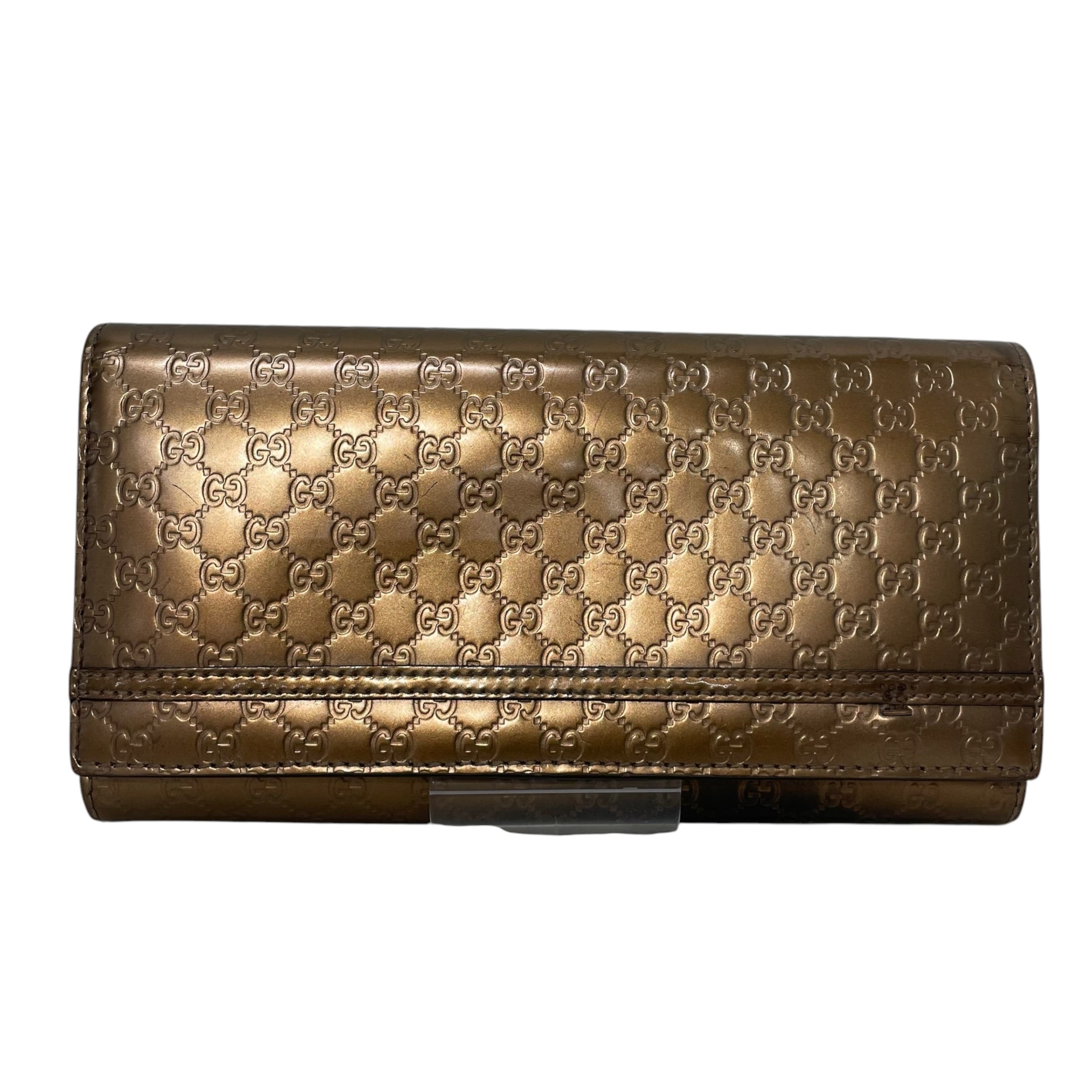 GUCCI/Long Wallet/Monogram/BRW/L's/bronze microguccissima view 1