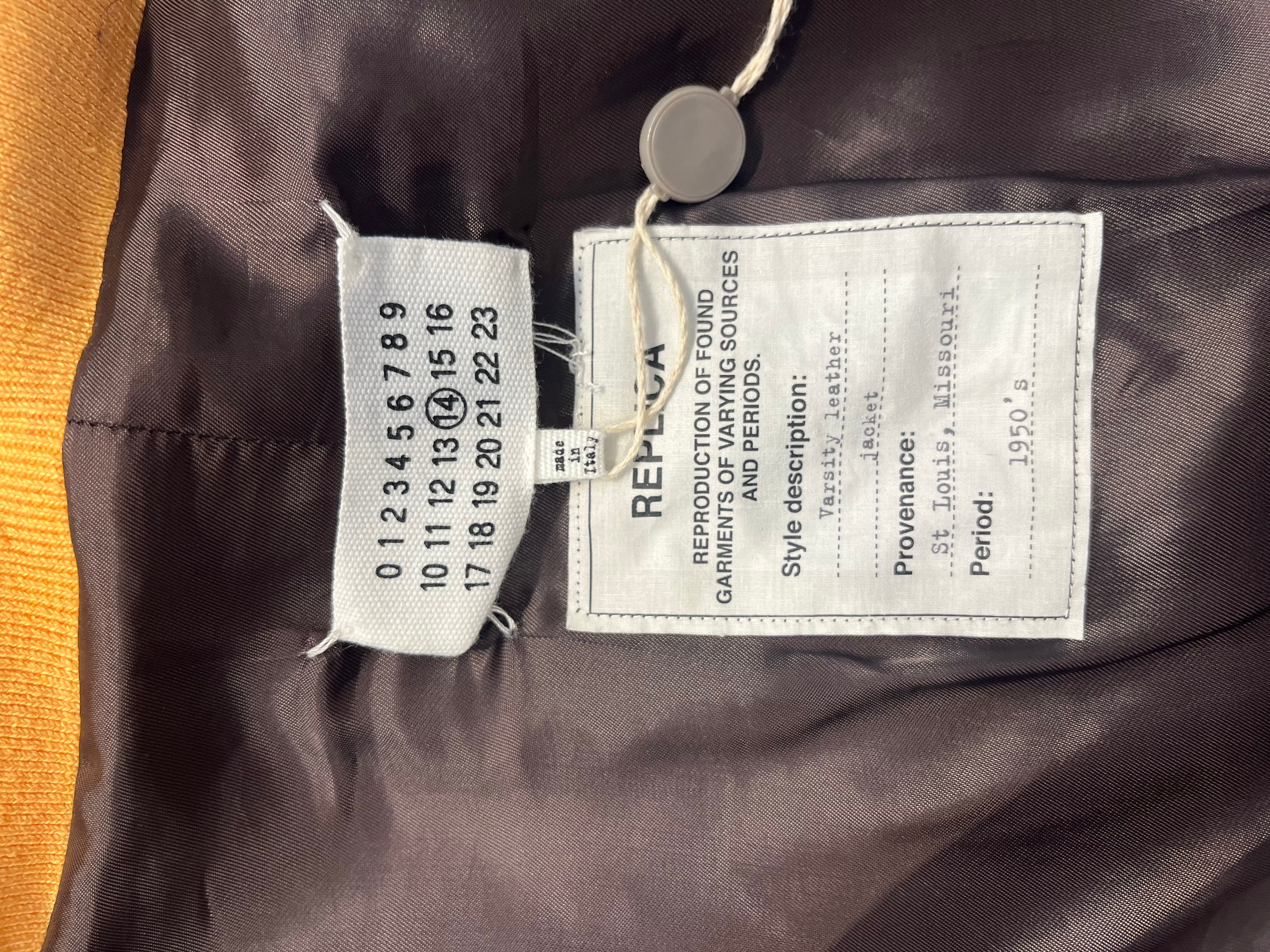 Maison Margiela/Jacket/52/BEG/GRAY LEATHER VARSITY Jckt  nwt view 3
