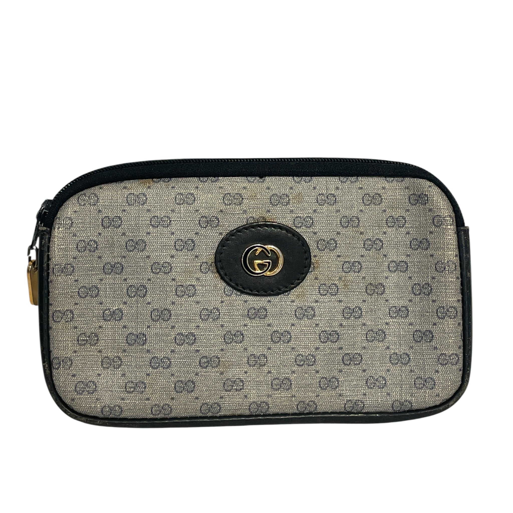 GUCCI/Pouch/Monogram/Cotton/GRY/48W9JYV, BLUE TRIM view 1
