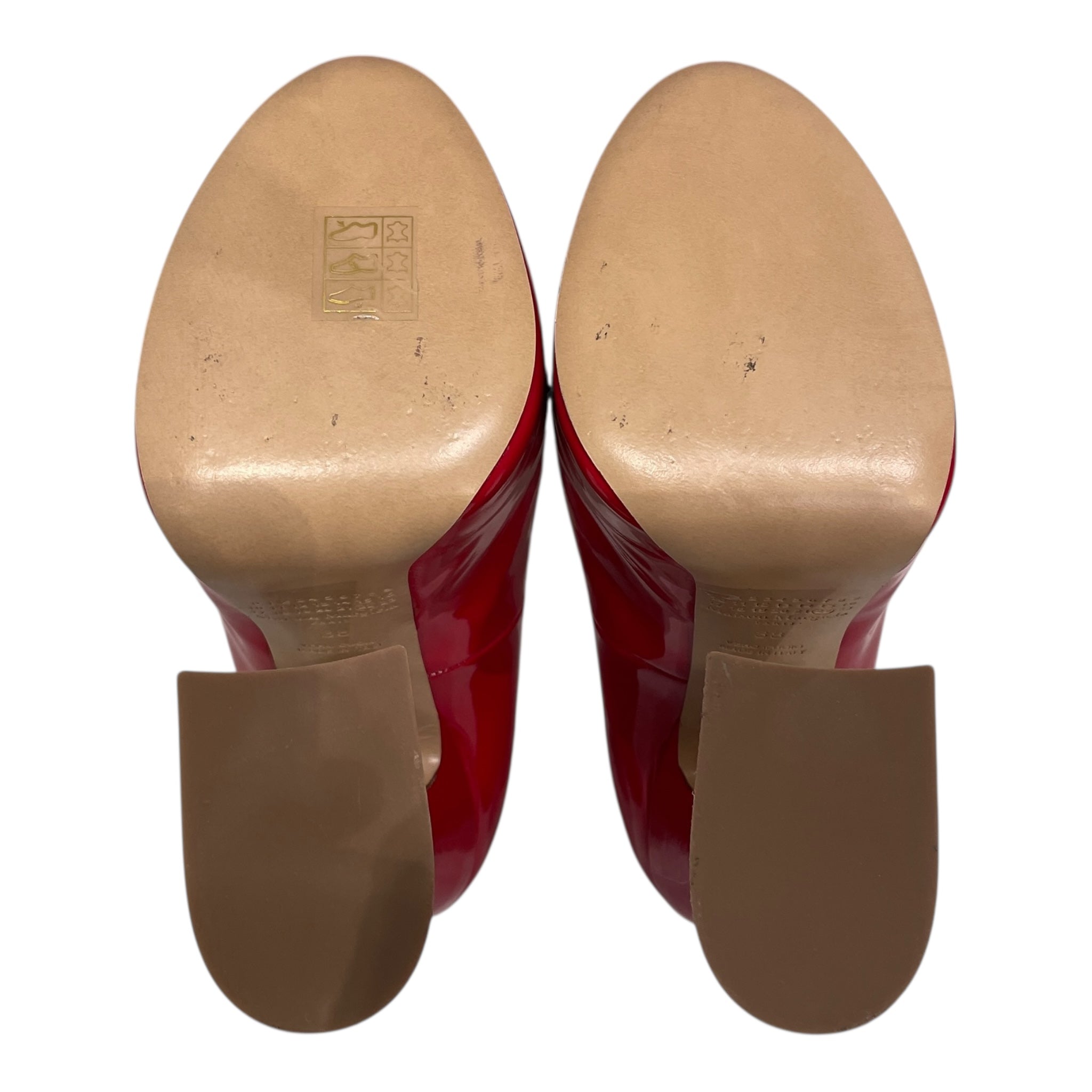 Maison Margiela/Heels/EU 38/Leather/RED/PATENT WIDE HEEL view 5