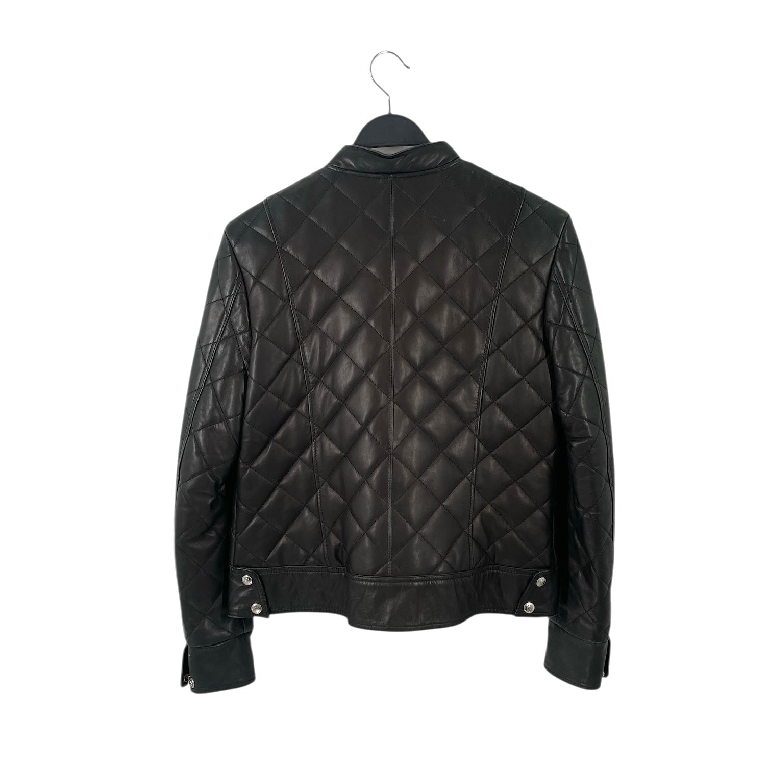 Schott/Leather Jkt/L/Leather/BLK/quilted ombre view 2