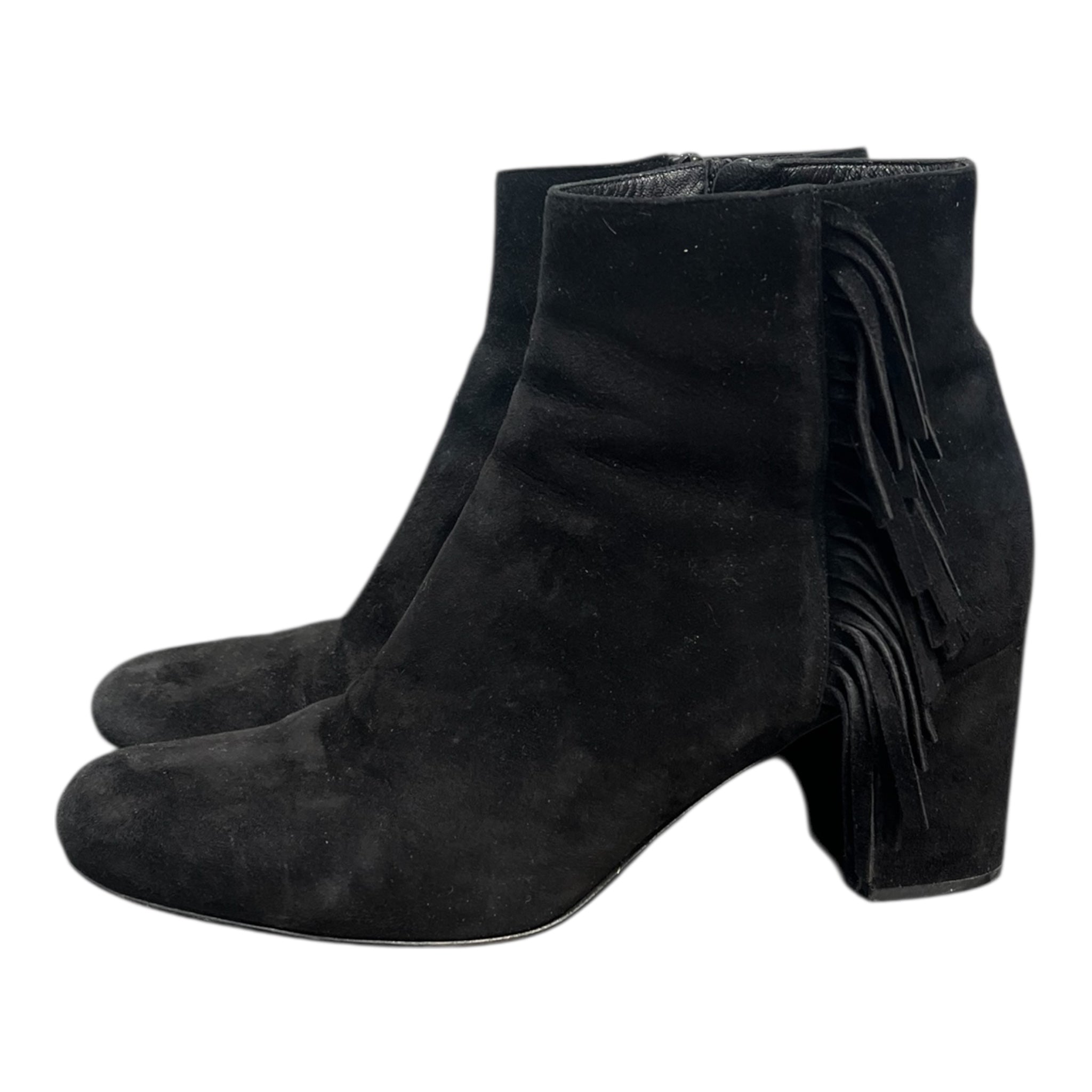 SAINT LAURENT/Booties/EU 38.5/Suede/BLK/FRINGE BOOT view 3