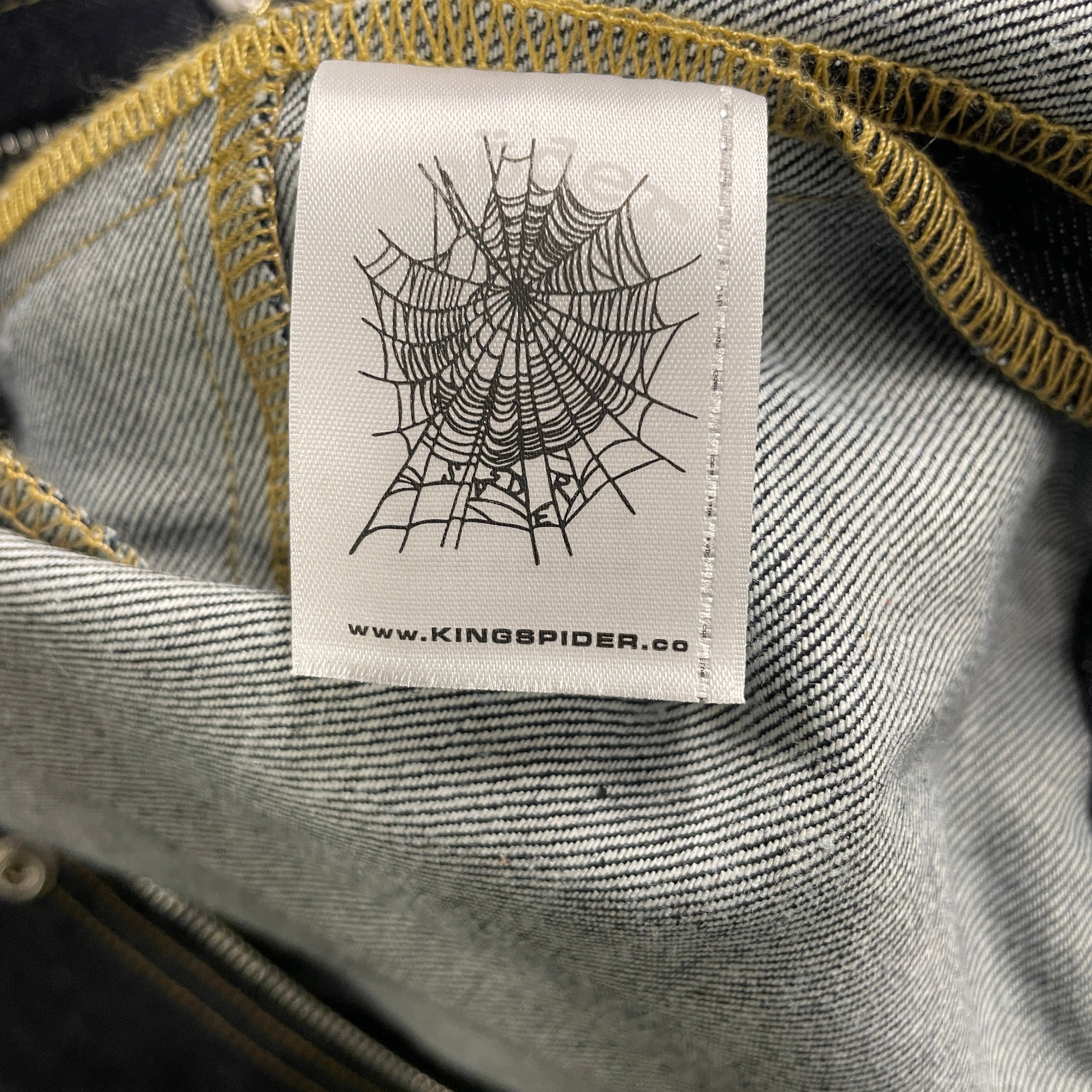 Sp5der/Denim Jkt/XL/Denim/BLU/BRWN STITCHING/STITCHED LOGO view 3