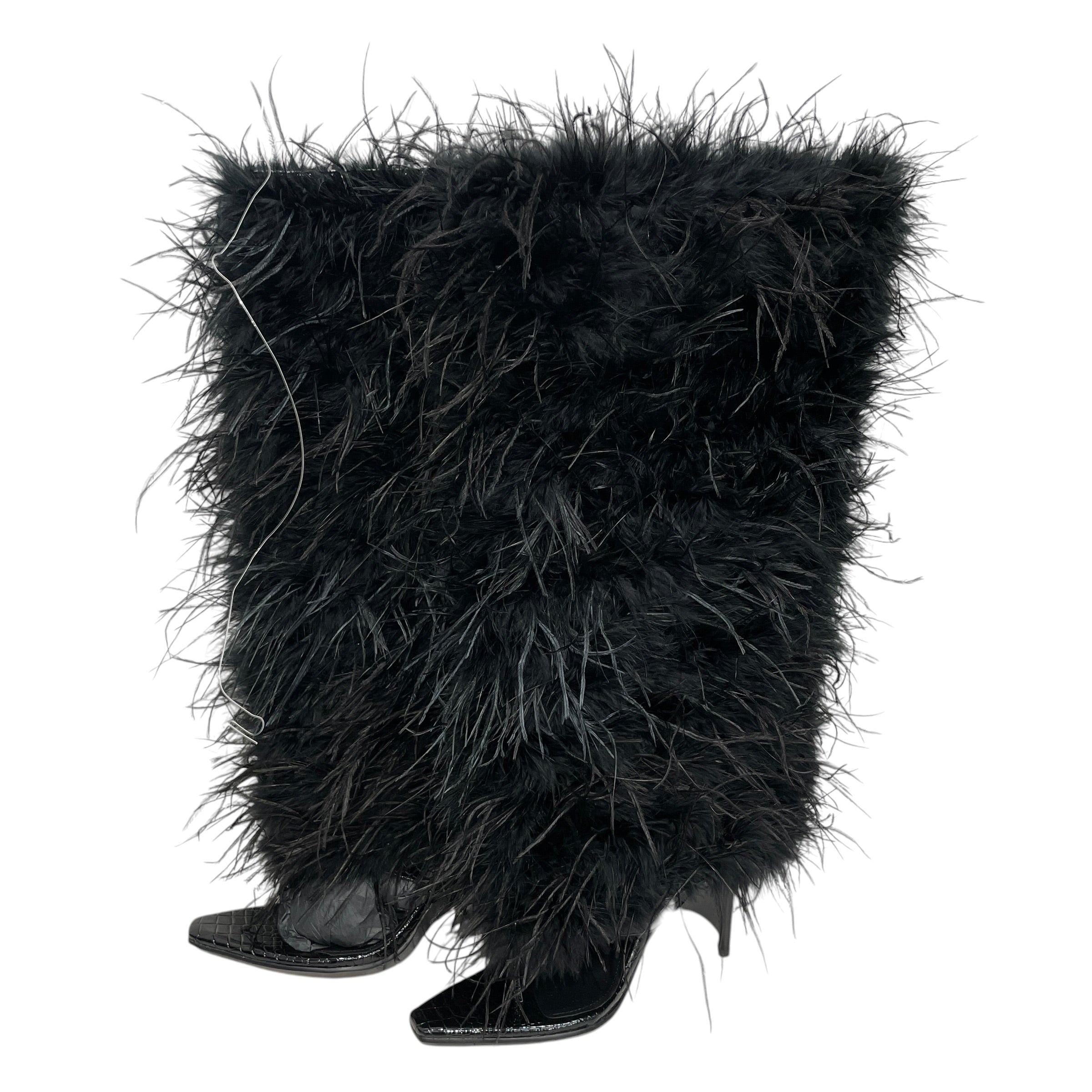WOODS/Long Boots/US 11/BLK/Knee-high/JORDAN WOODS OSTRICH OPENTOE H view 1