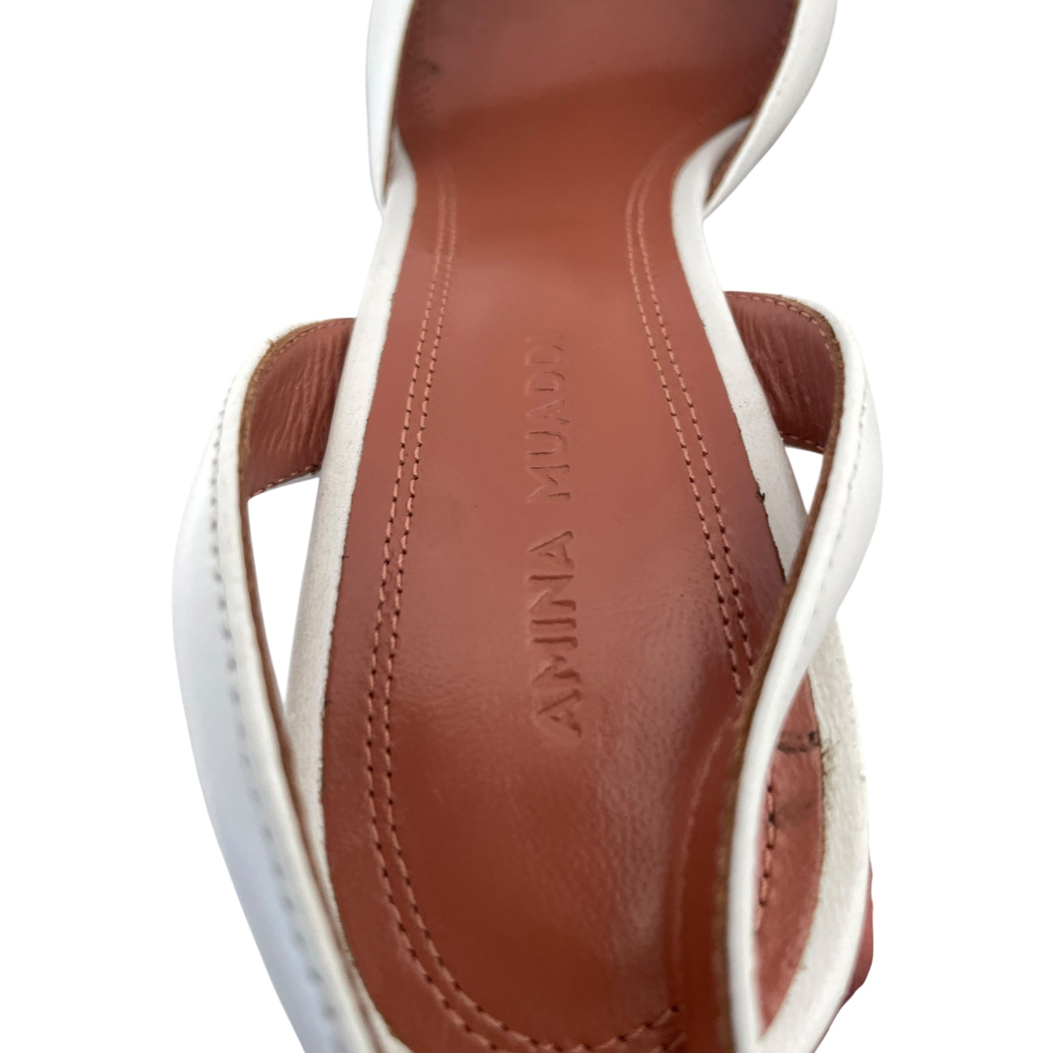AMINA MUADDI/Heels/EU 37.5/Leather/WHT/ view 3