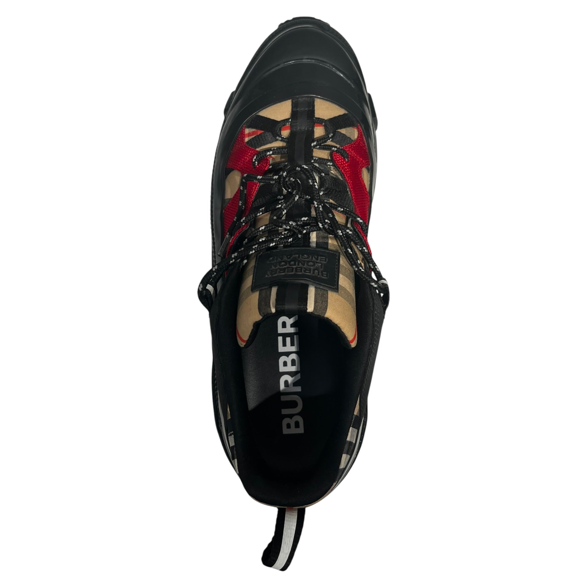 BURBERRY/Low-Sneakers/US 12/Plaid/Nylon/BLK/Vintage Check Arthur Sneaker view 3