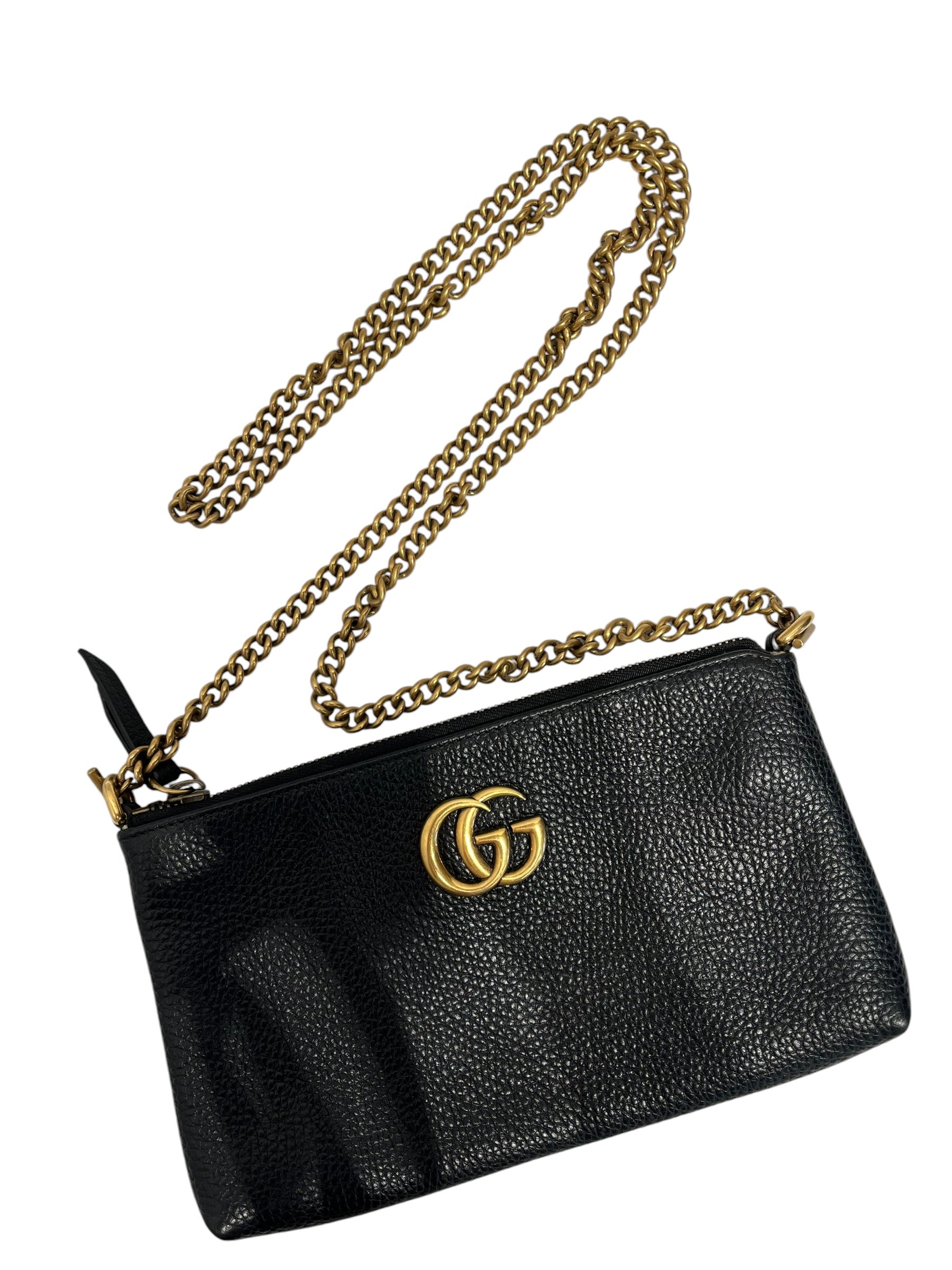 GUCCI/Cross Body Bag/Leather/BLK/Marmont view 1