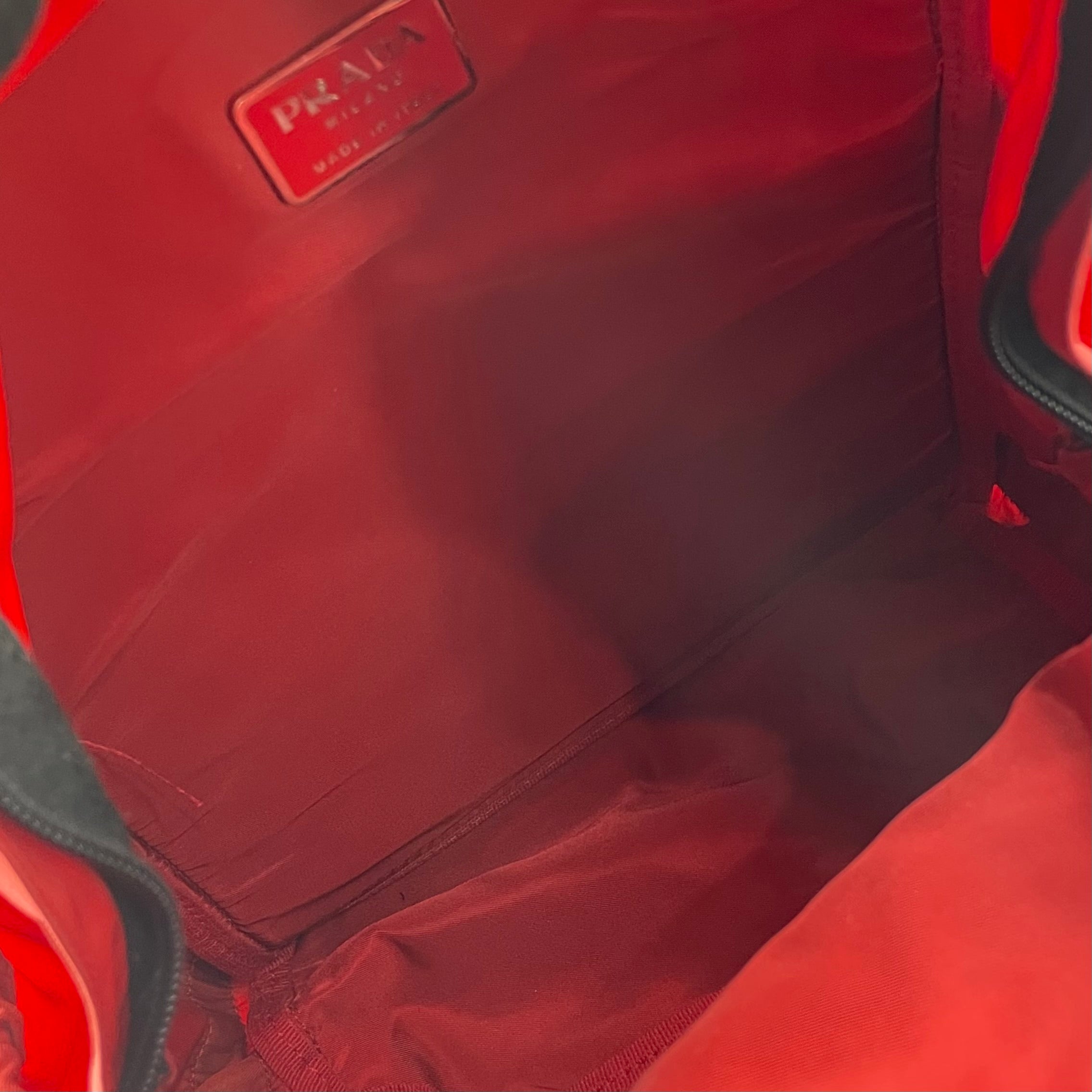 PRADA/Backpack/Nylon/RED/SLV PULL TAB view 7