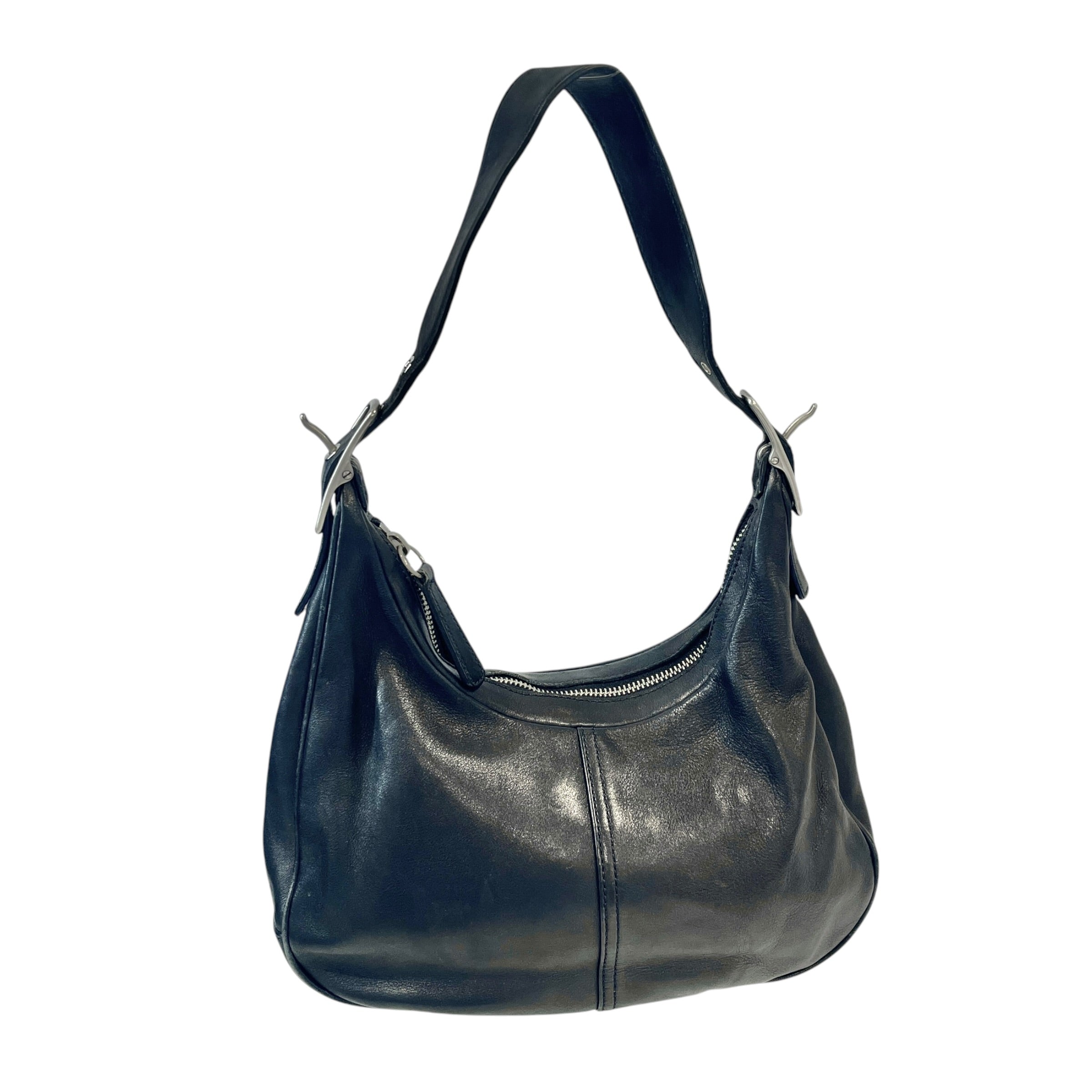 COACH/Hand Bag/Leather/BLK/Zoe Crescent Hobo view 1