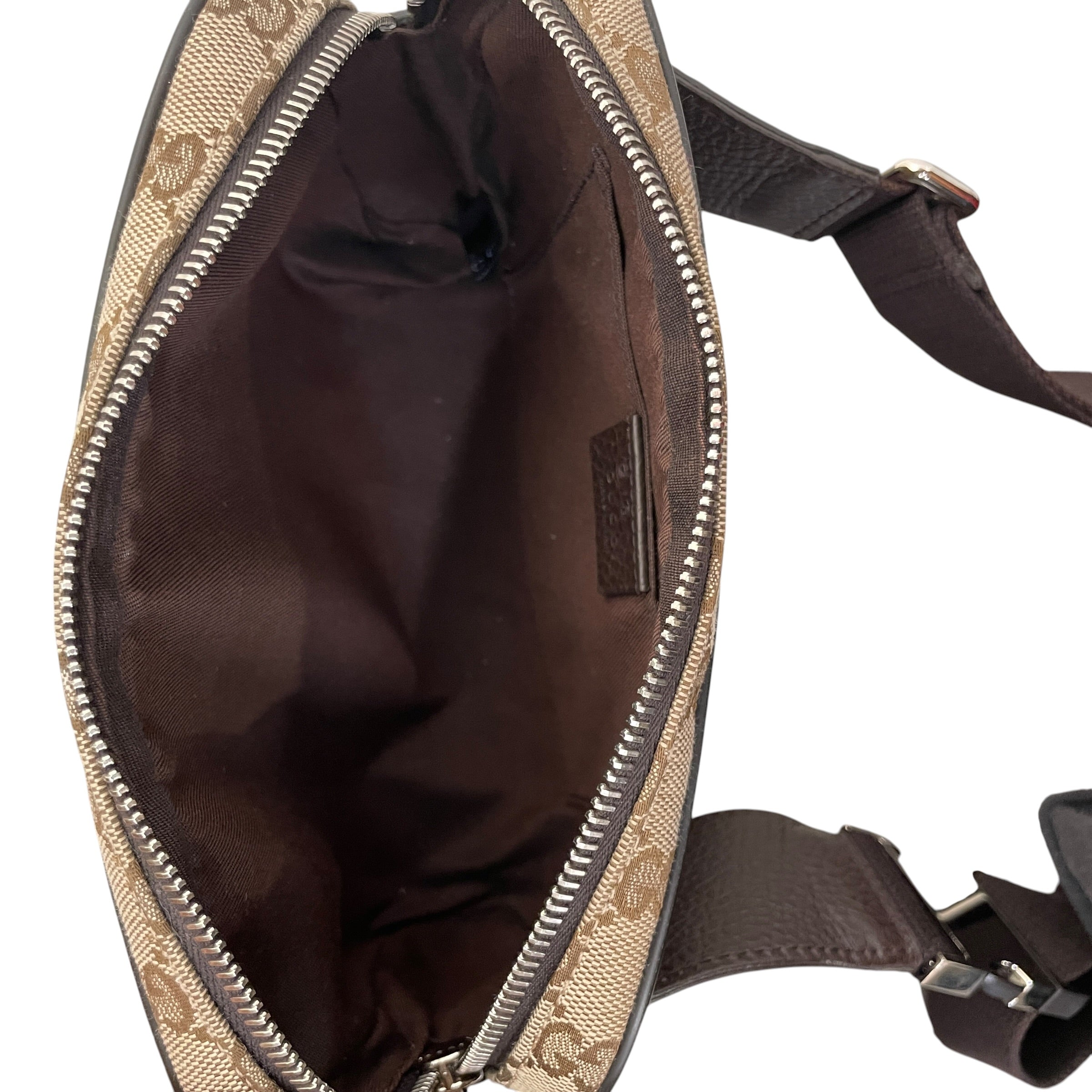 GUCCI/Fanny Pack/Leather/KHK/CANVAS BELT BAG view 4
