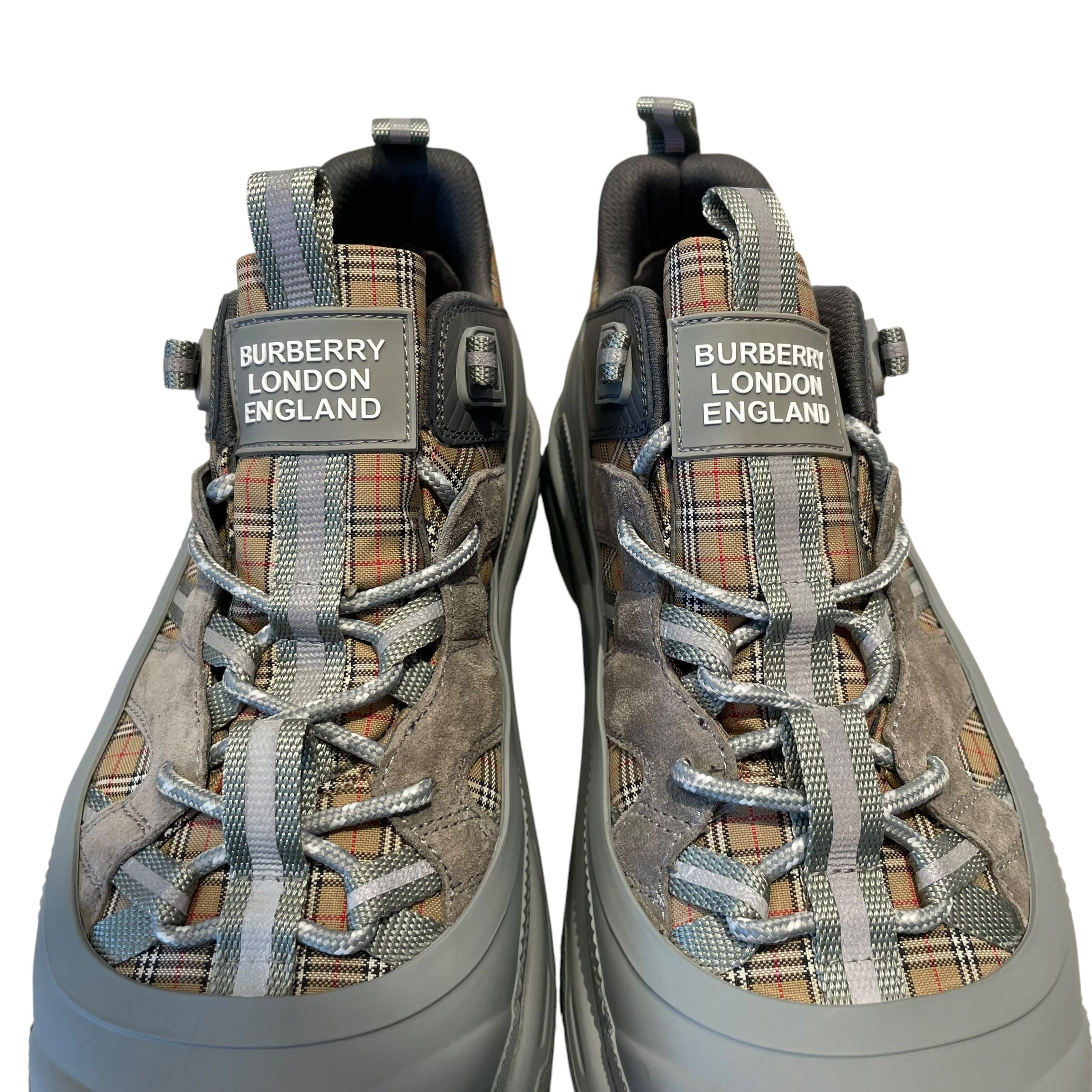 BURBERRY/Low-Sneakers/US 11/GRY/ARTHUR CHECK AND SUEDE view 4