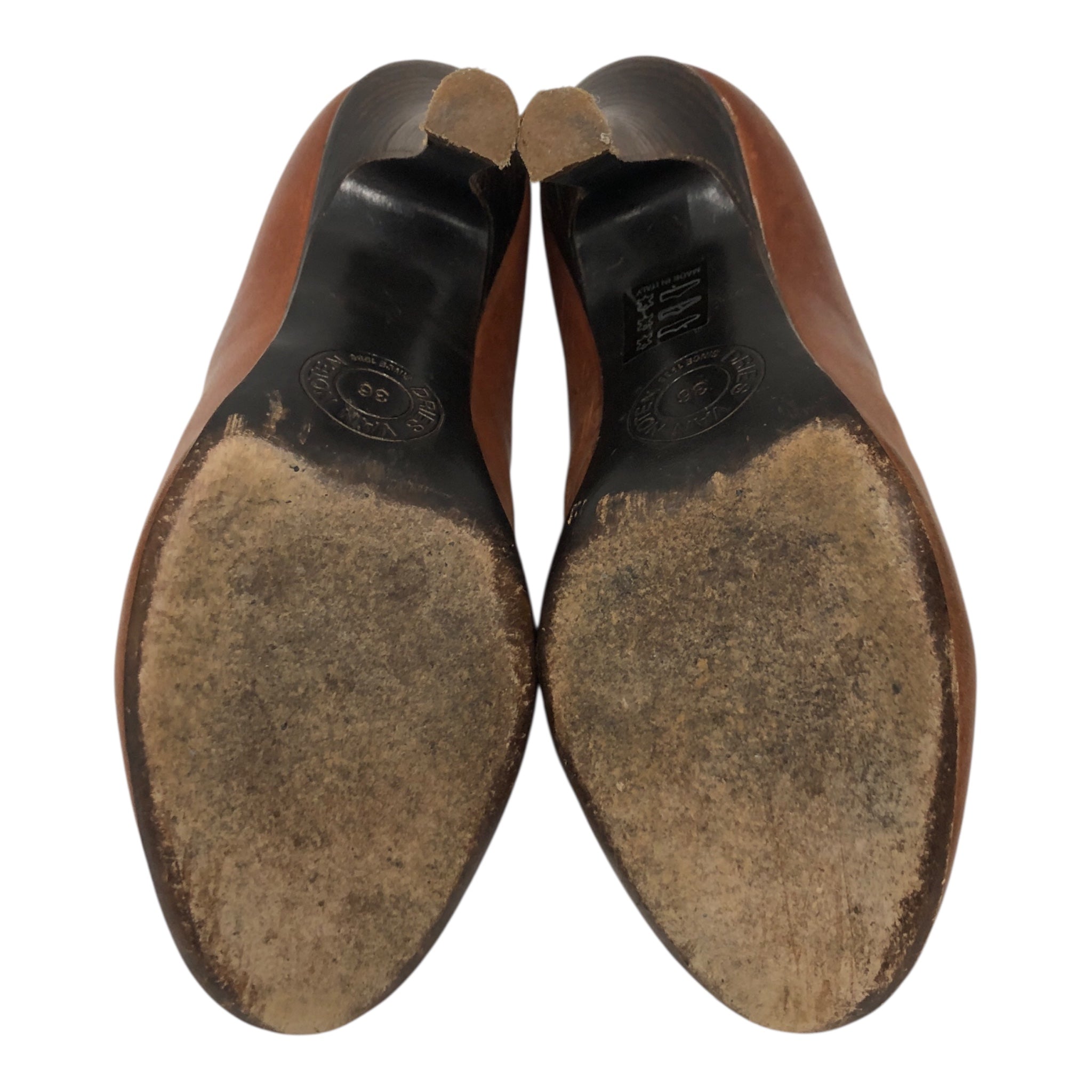 DRIES VAN NOTEN/Heels/US 5.5/Leather/BRW/KNIT ANKLE PIECE view 5