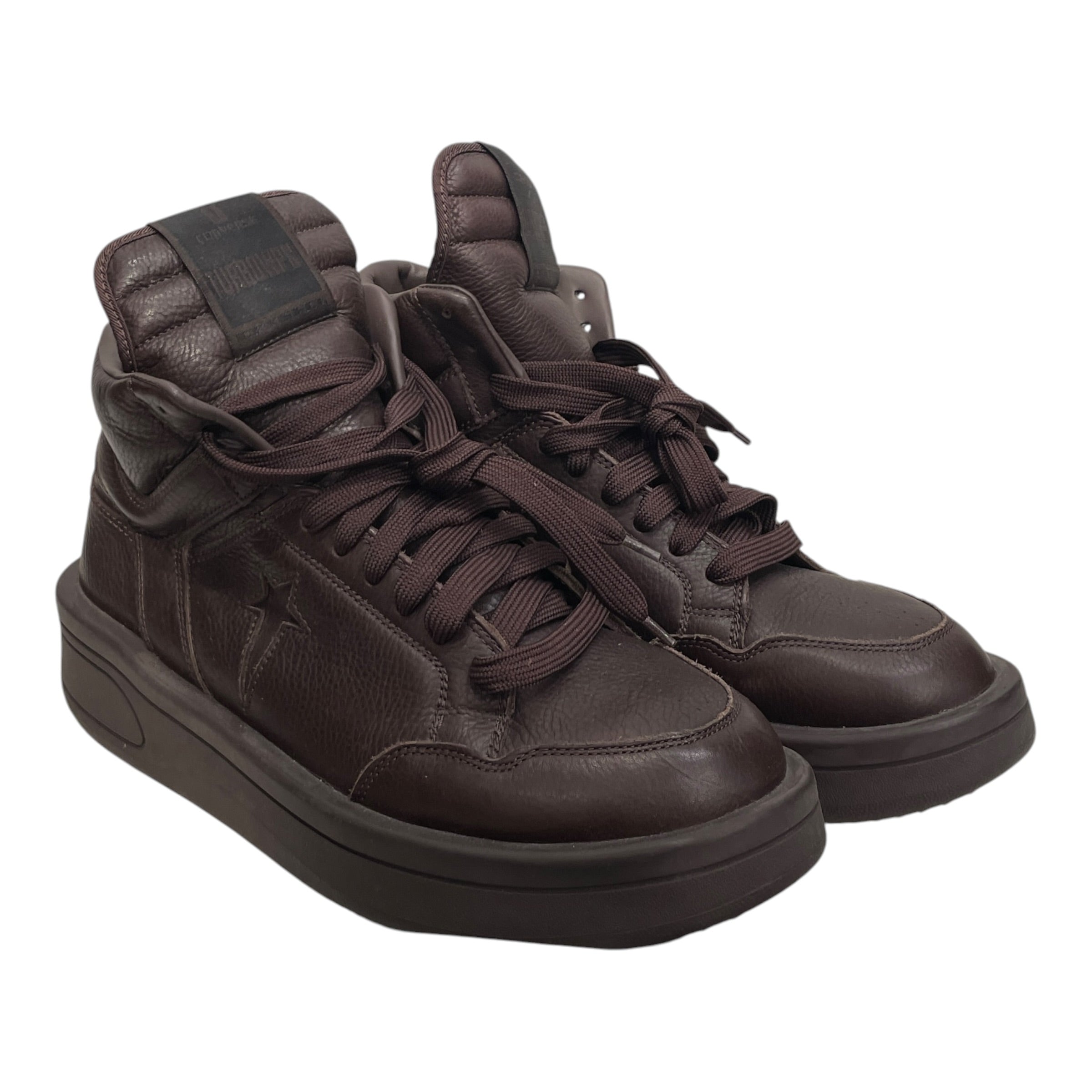 CONVERSE/RICK OWENS DRKSHDW/Hi-Sneakers/US 12/Leather/BRW/A01290C W STAR view 1