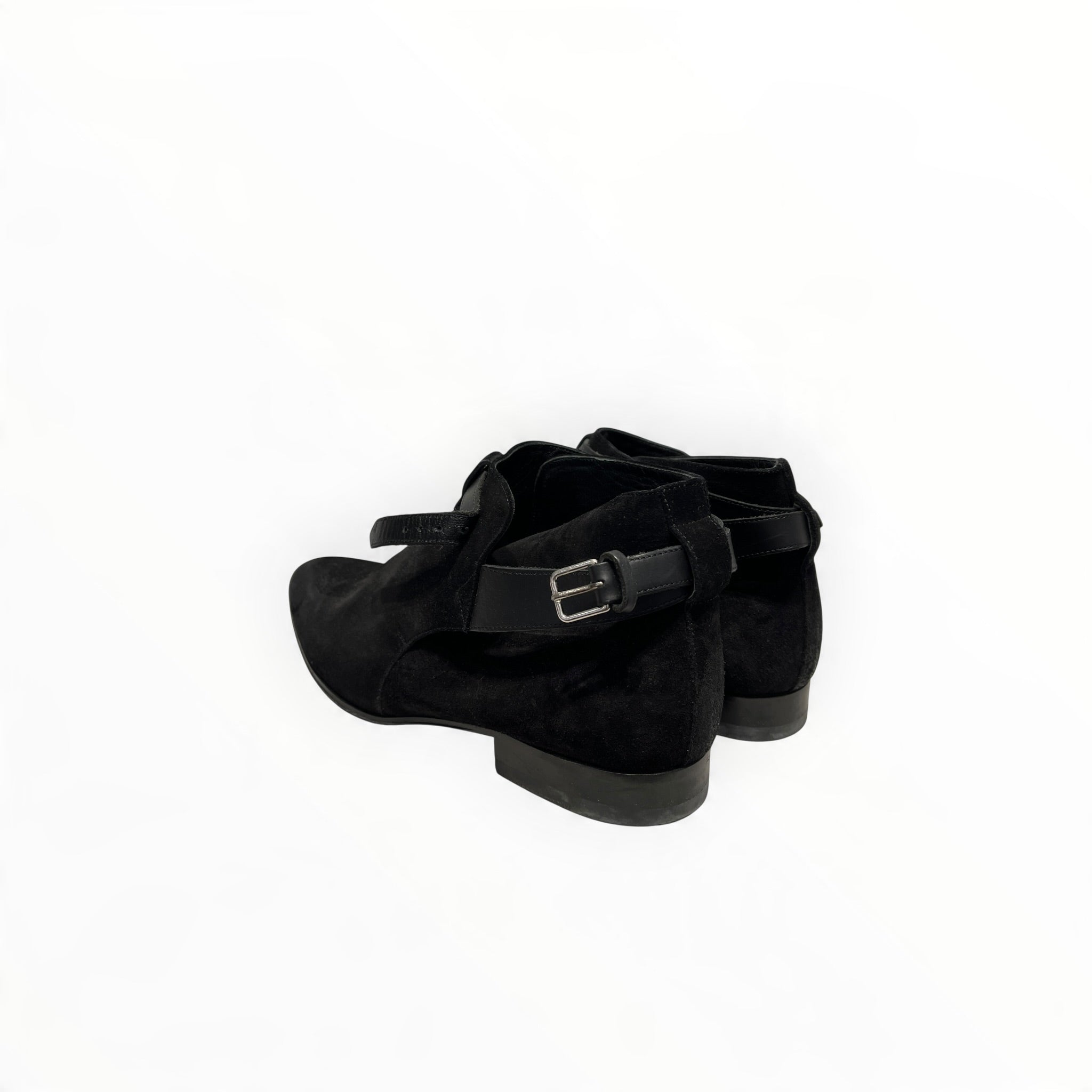 YVES SAINT LAURENT/Boots/US 8/Leather/BLK/LOW BUCKLE view 2
