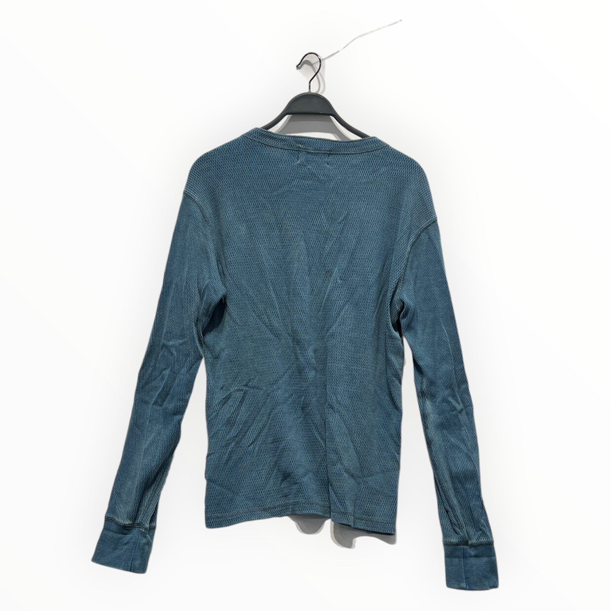 RRL/LS Shirt/M/Cotton/BLU/garment dyed henley view 2