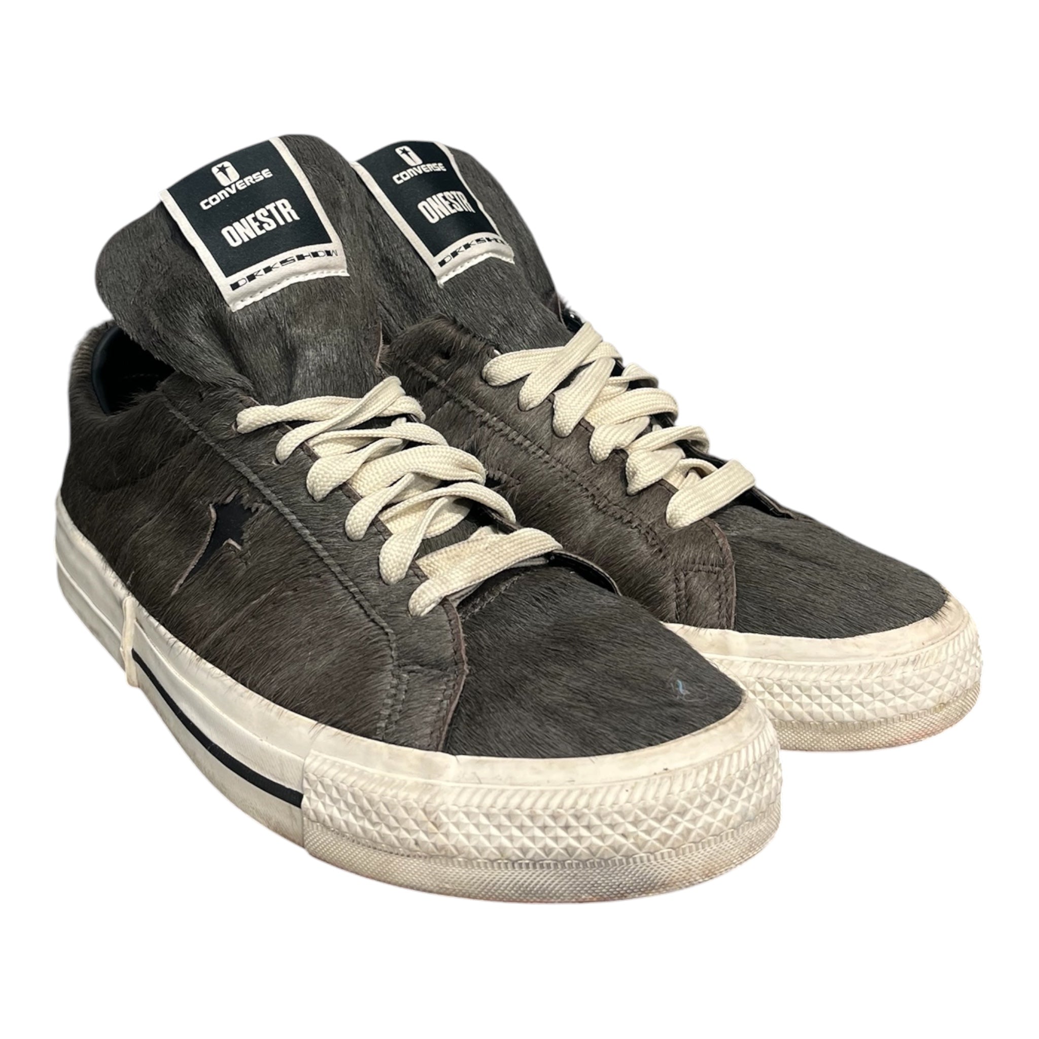 CONVERSE/Rick Owens/Low-Sneakers/US 12/GRY/PONY HAIR view 3