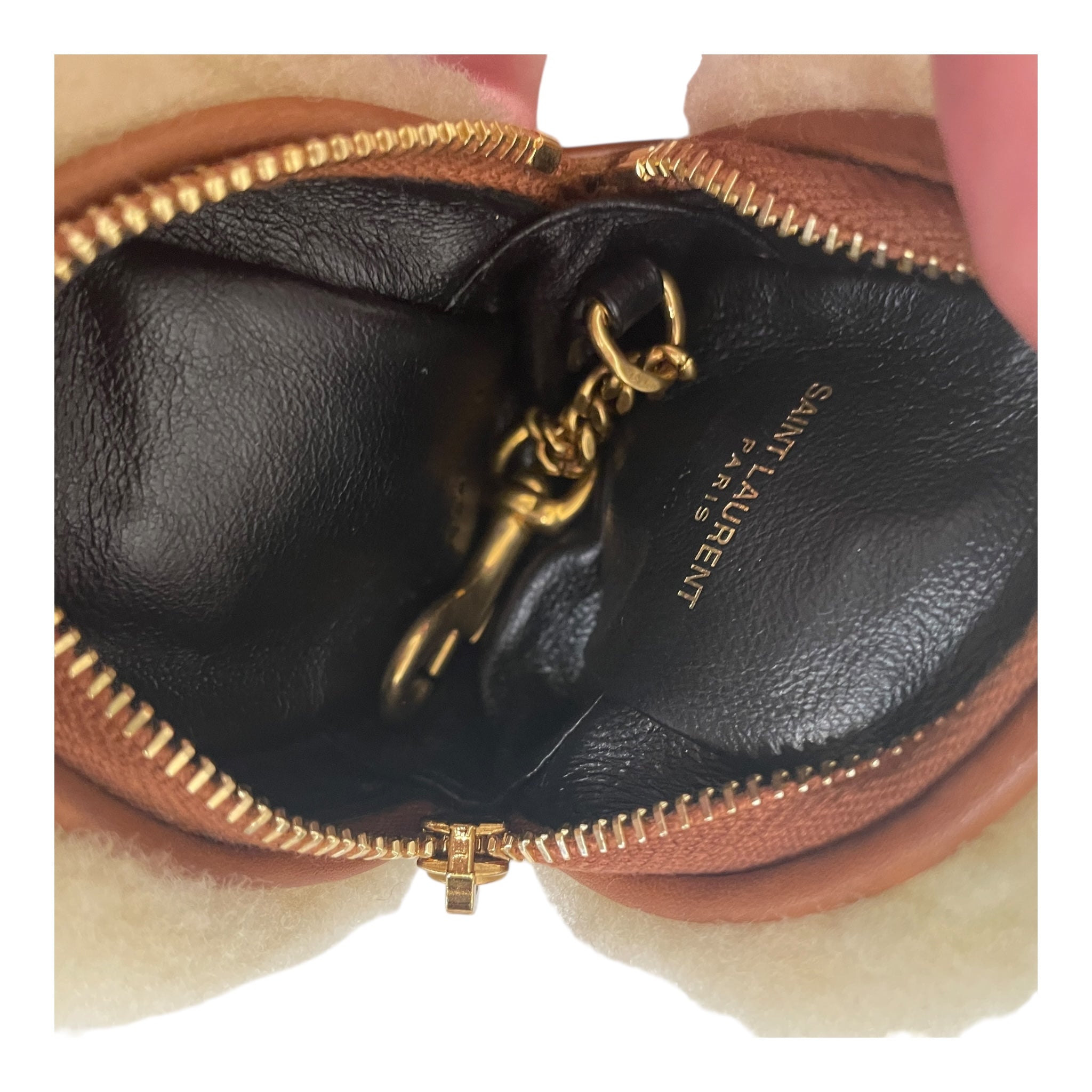 YVES SAINT LAURENT/Pouch/Leather/BRW/WOOL/LEATHER COIN PURSE view 7